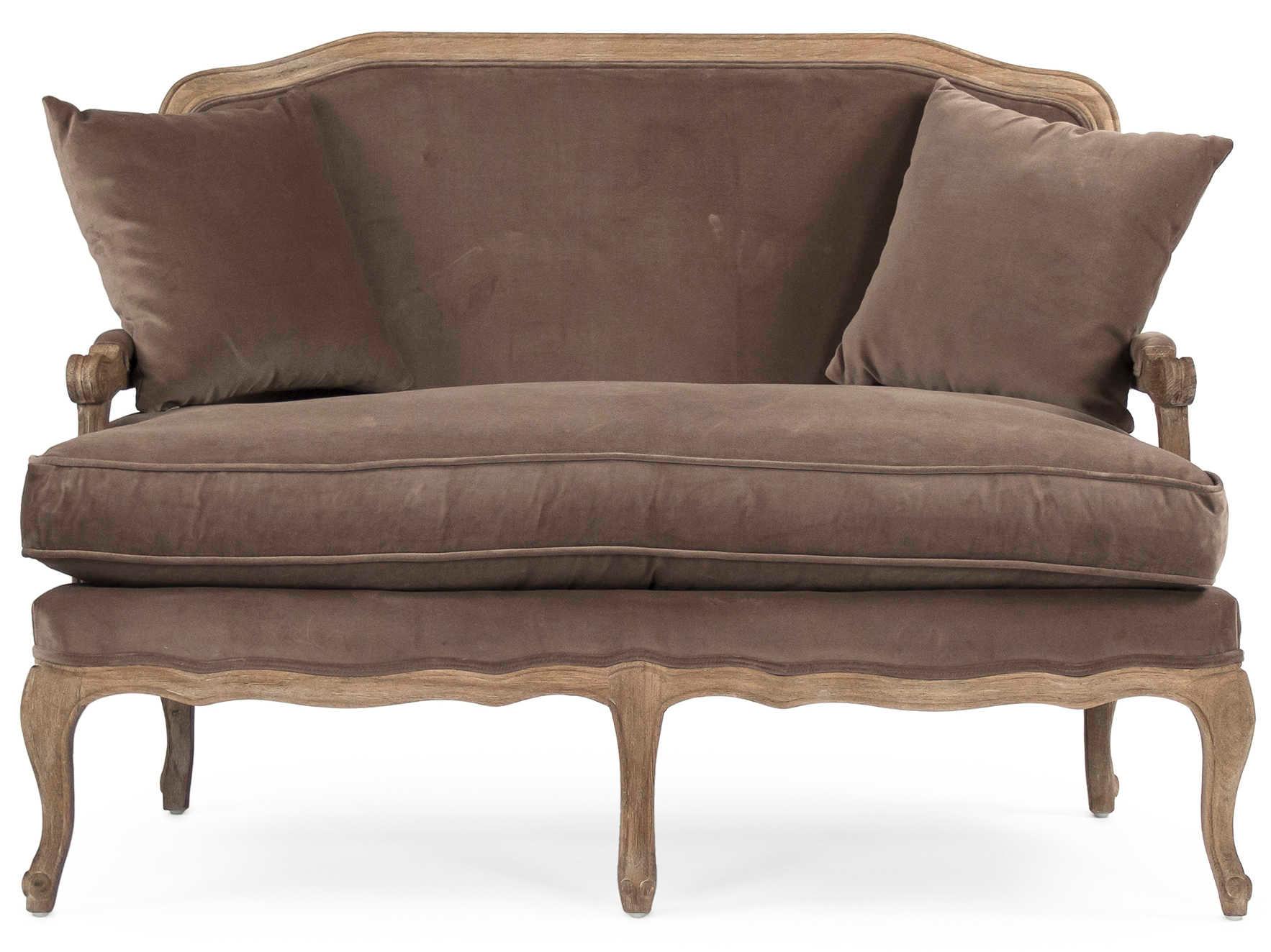 Zentique Bastille Brown Fabric Chair and a Half