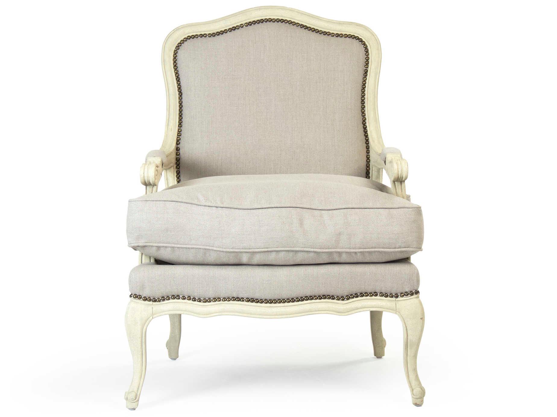 Zentique Bastille Beige Fabric Accent Chair
