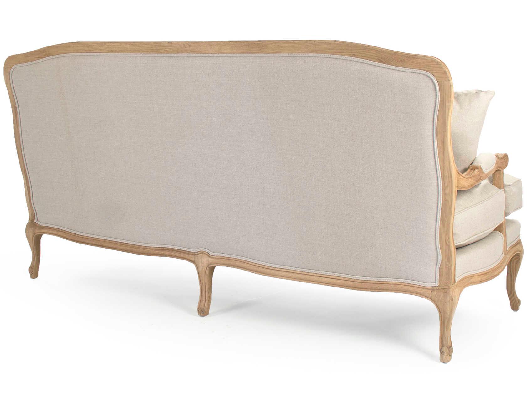 Zentique Bastille Natural Linen White Upholstered Loveseat