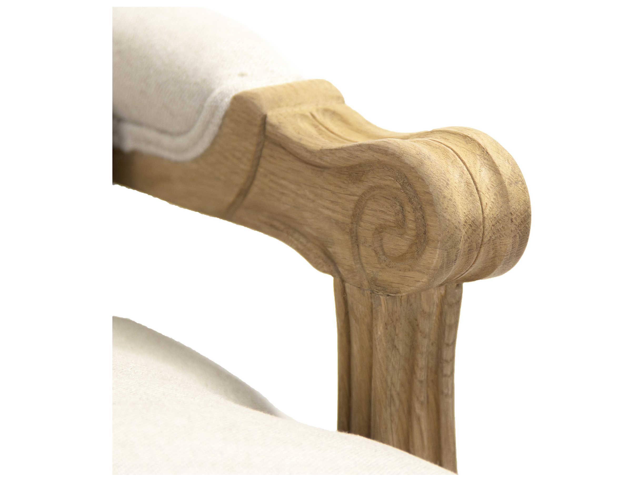 Zentique Bastille Natural Linen White Upholstered Loveseat