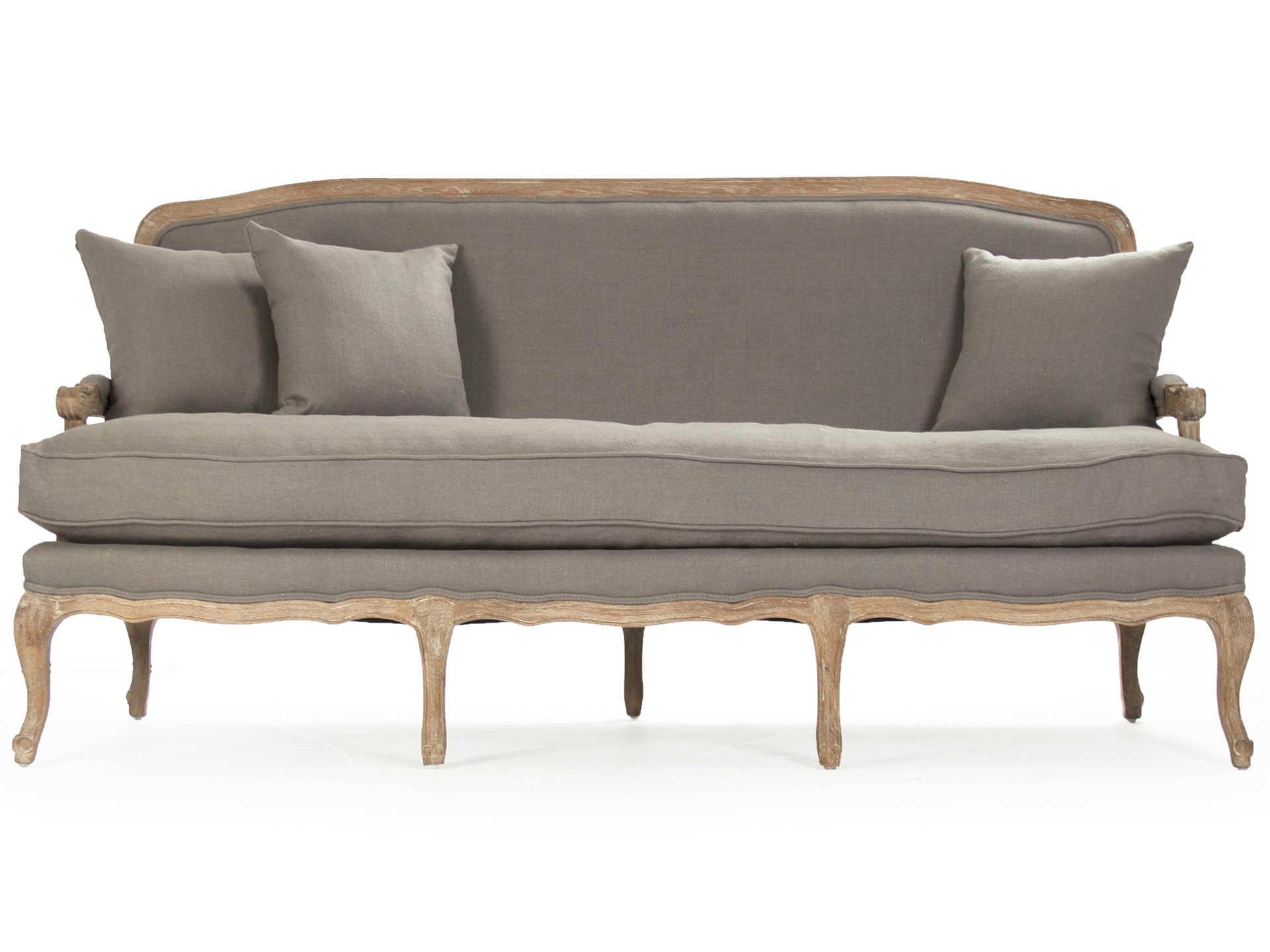 Zentique Bastille Grey Linen Upholstered Loveseat