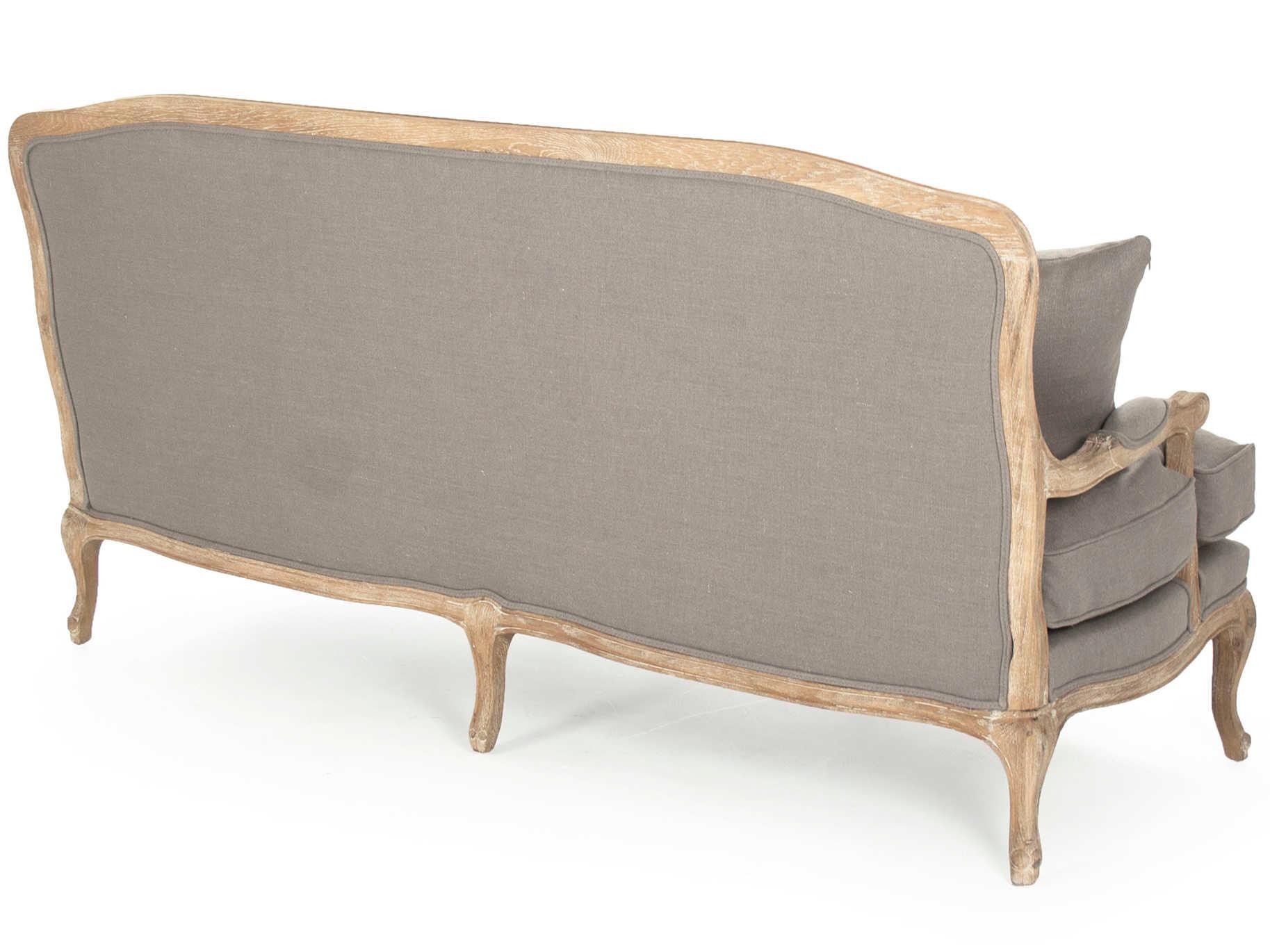 Zentique Bastille Grey Linen Upholstered Loveseat