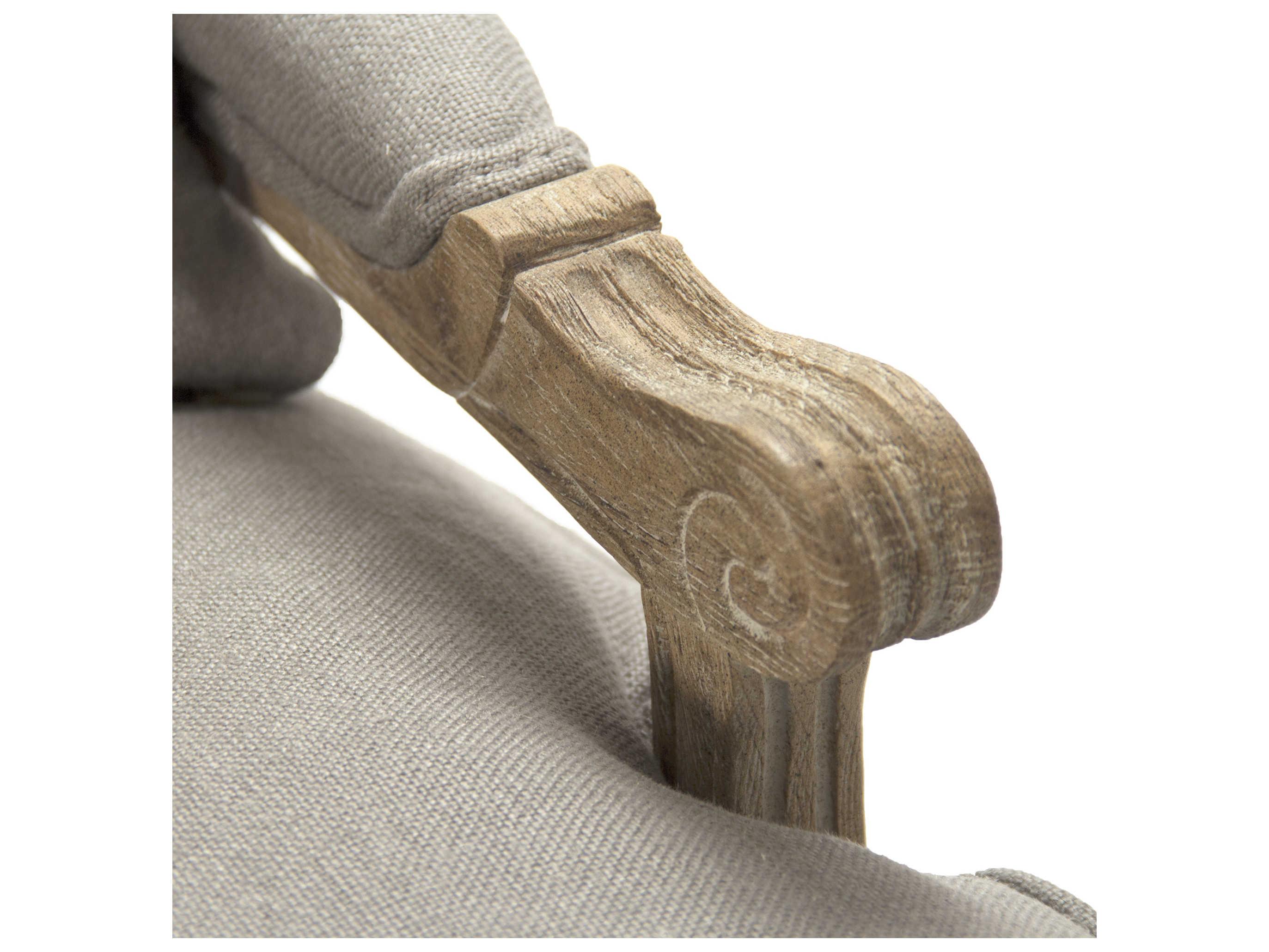 Zentique Bastille Grey Linen Upholstered Loveseat