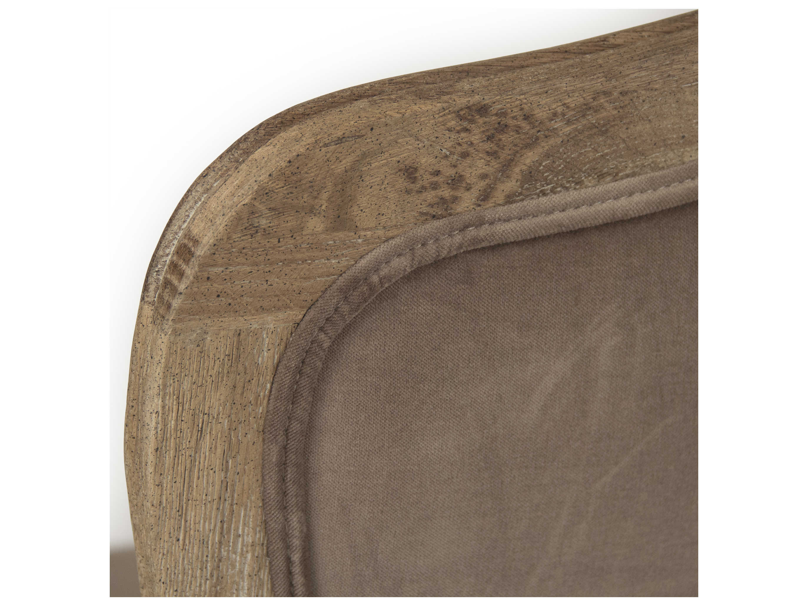 Zentique Bastille Limed Grey Oak Brown Velvet Upholstered Sofa