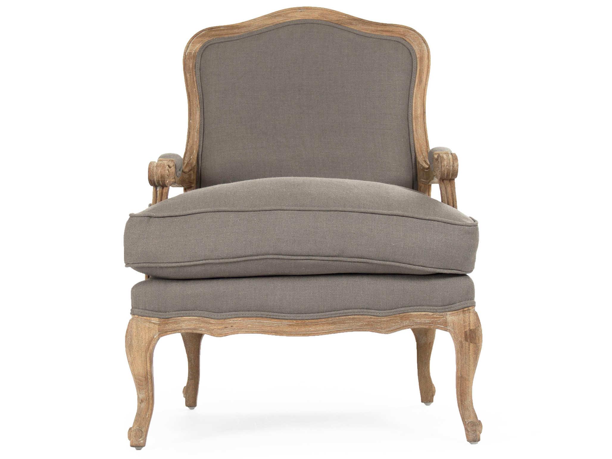 Zentique Bastille Gray Fabric Accent Chair