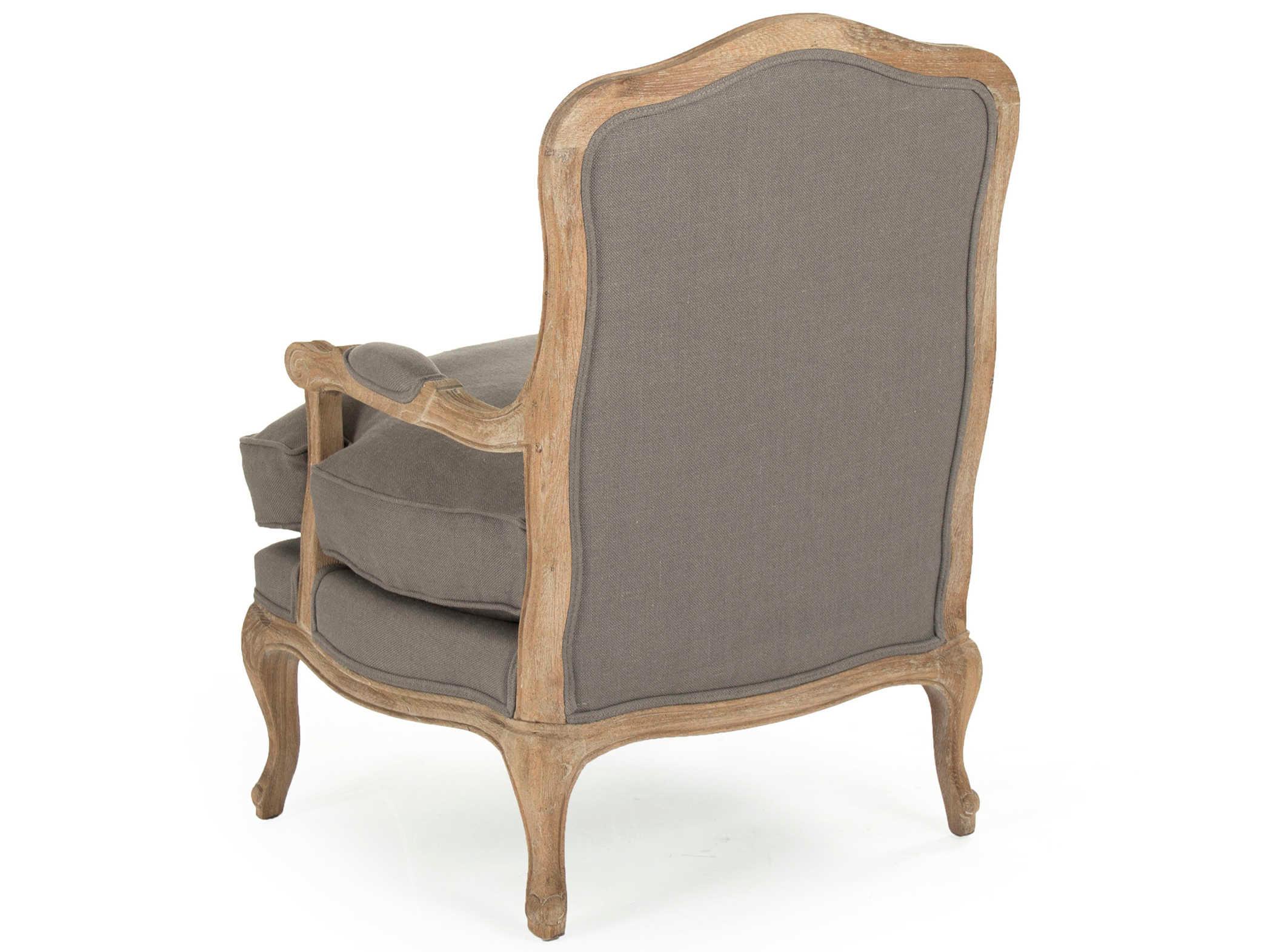 Zentique Bastille Gray Fabric Accent Chair