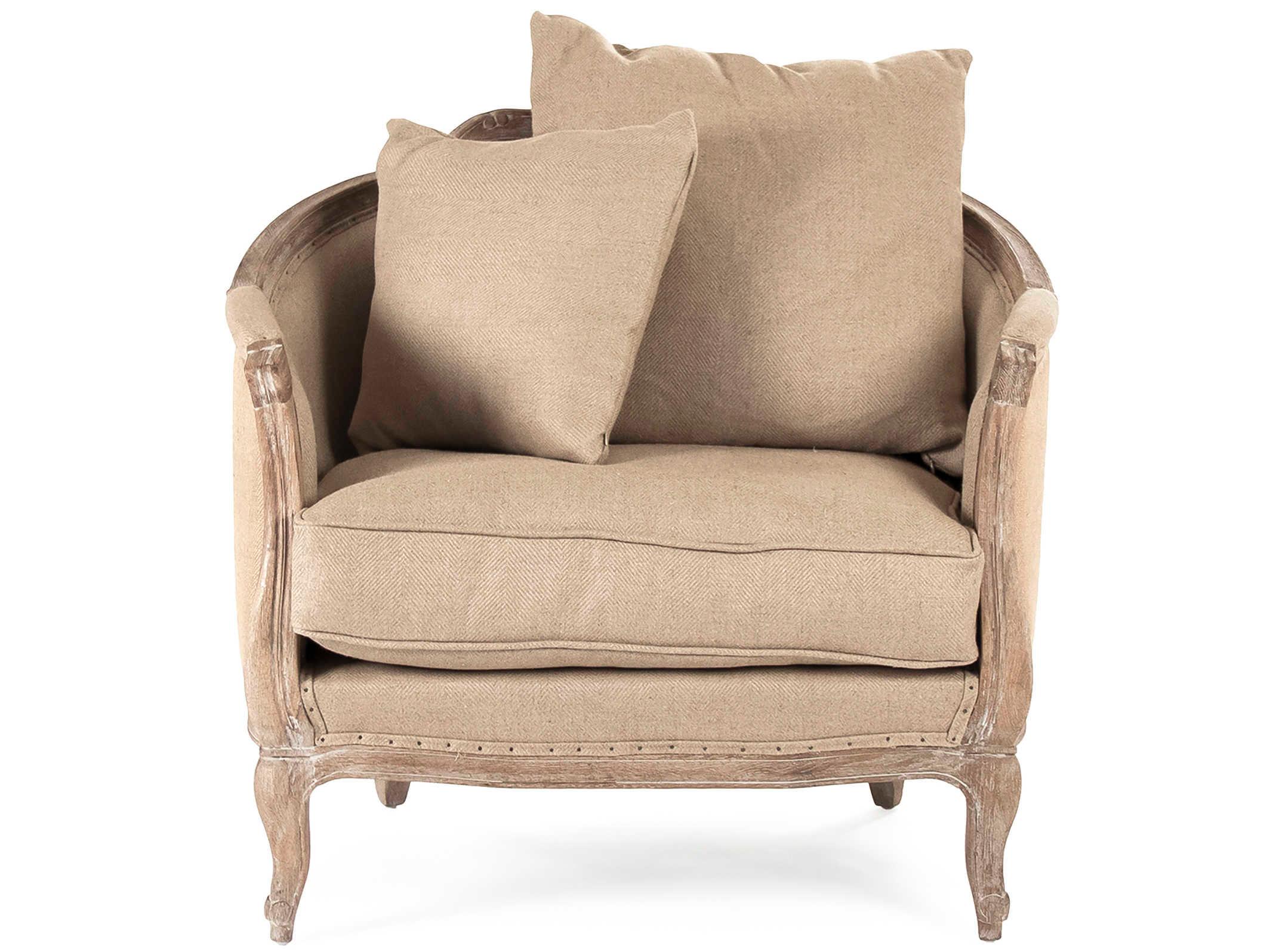 Zentique Maison Brown Fabric Accent Chair