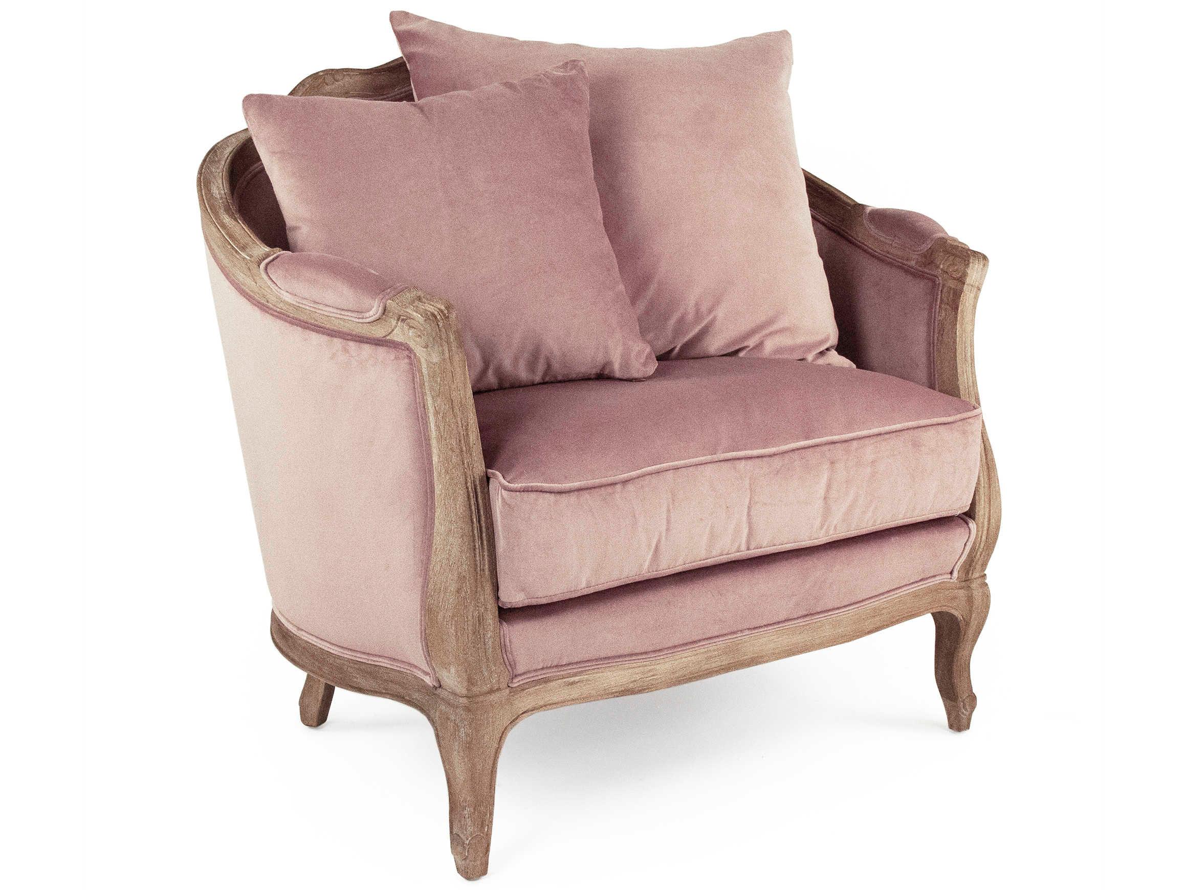 Zentique Maison Pink Fabric Accent Chair
