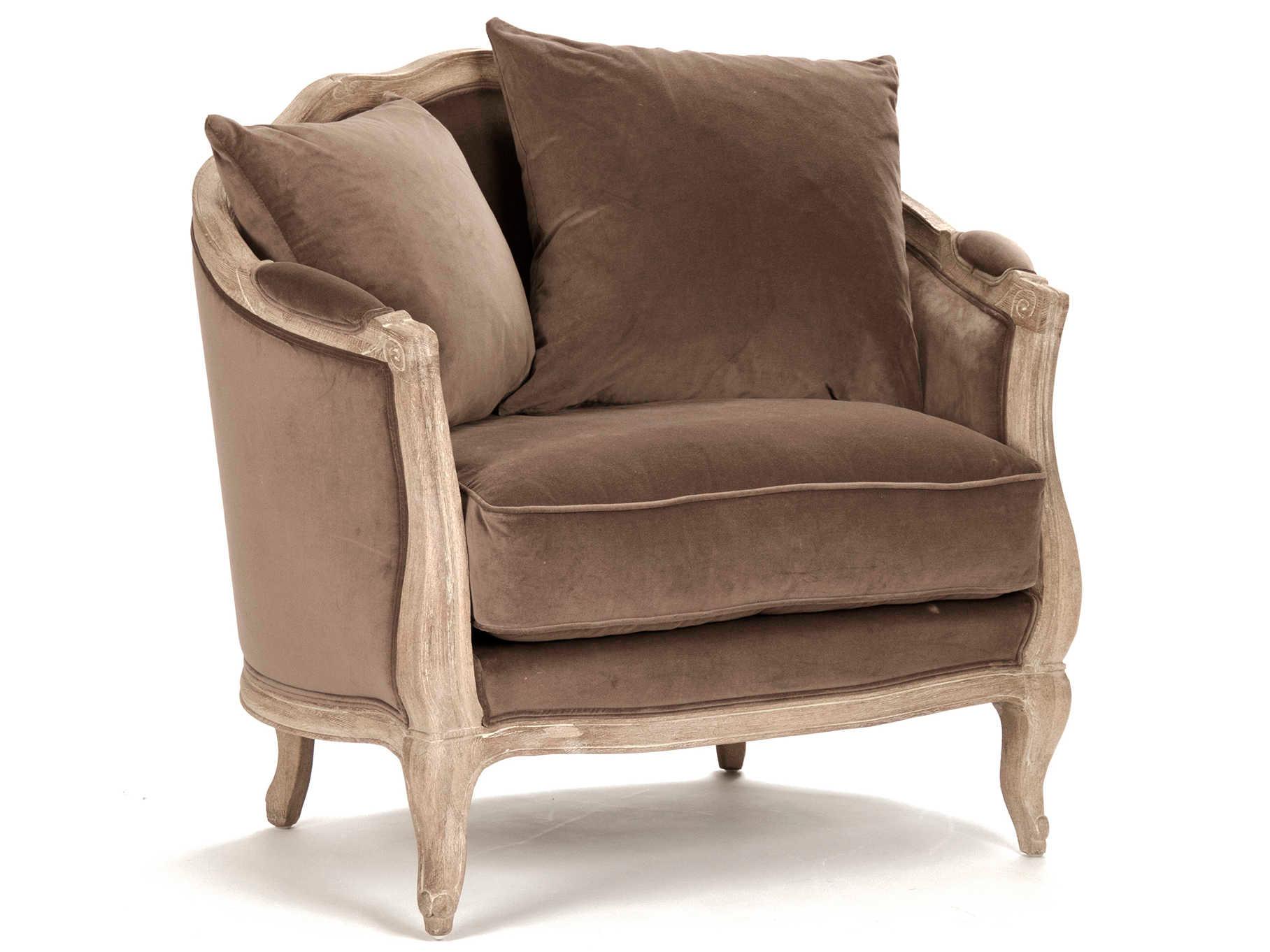 Zentique Maison Brown Fabric Accent Chair