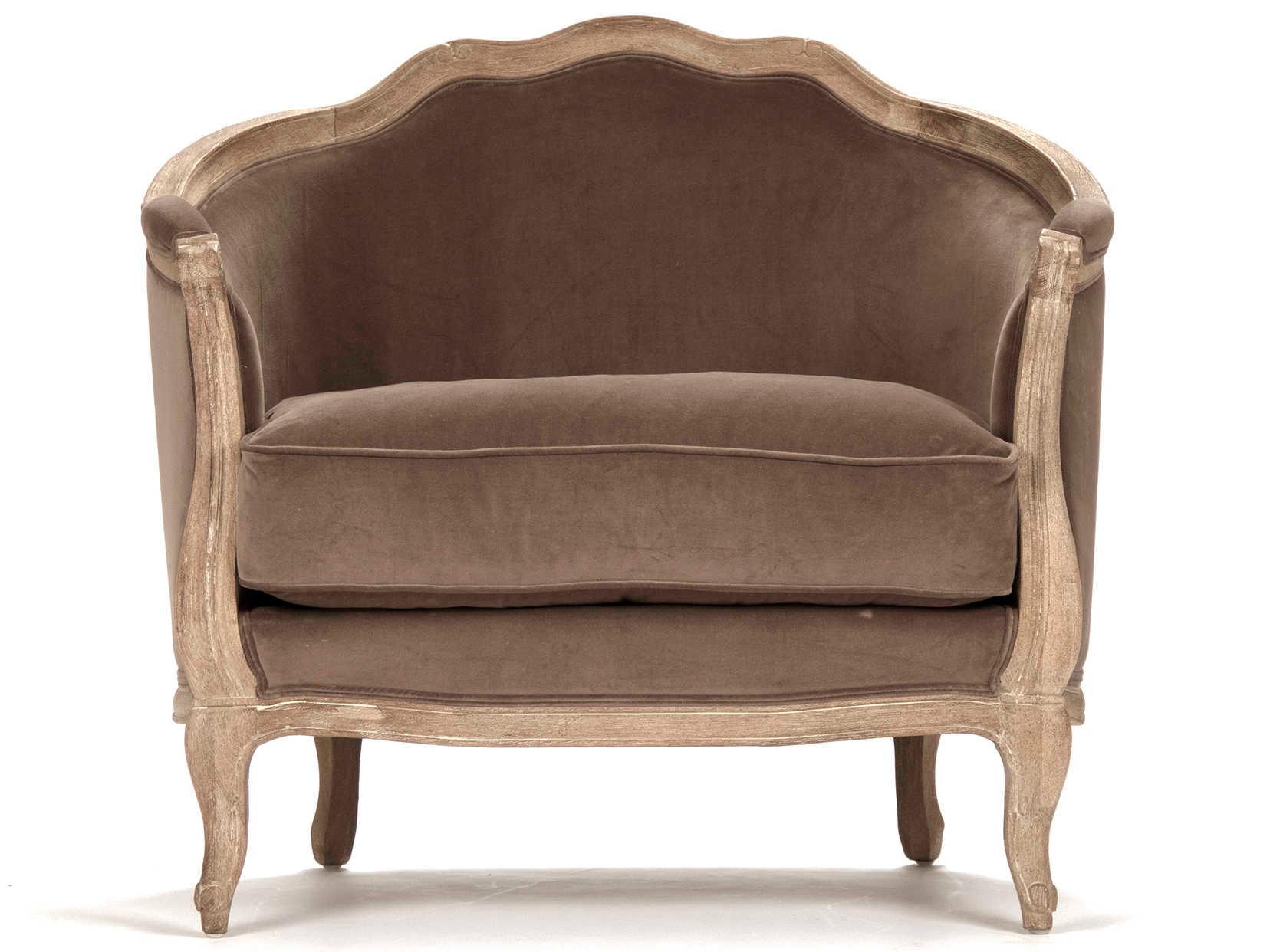 Zentique Maison Brown Fabric Accent Chair