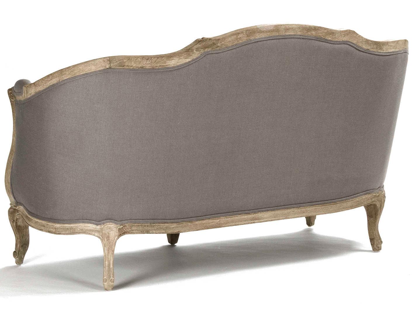 Zentique Maison Grey Linen Upholstered Loveseat