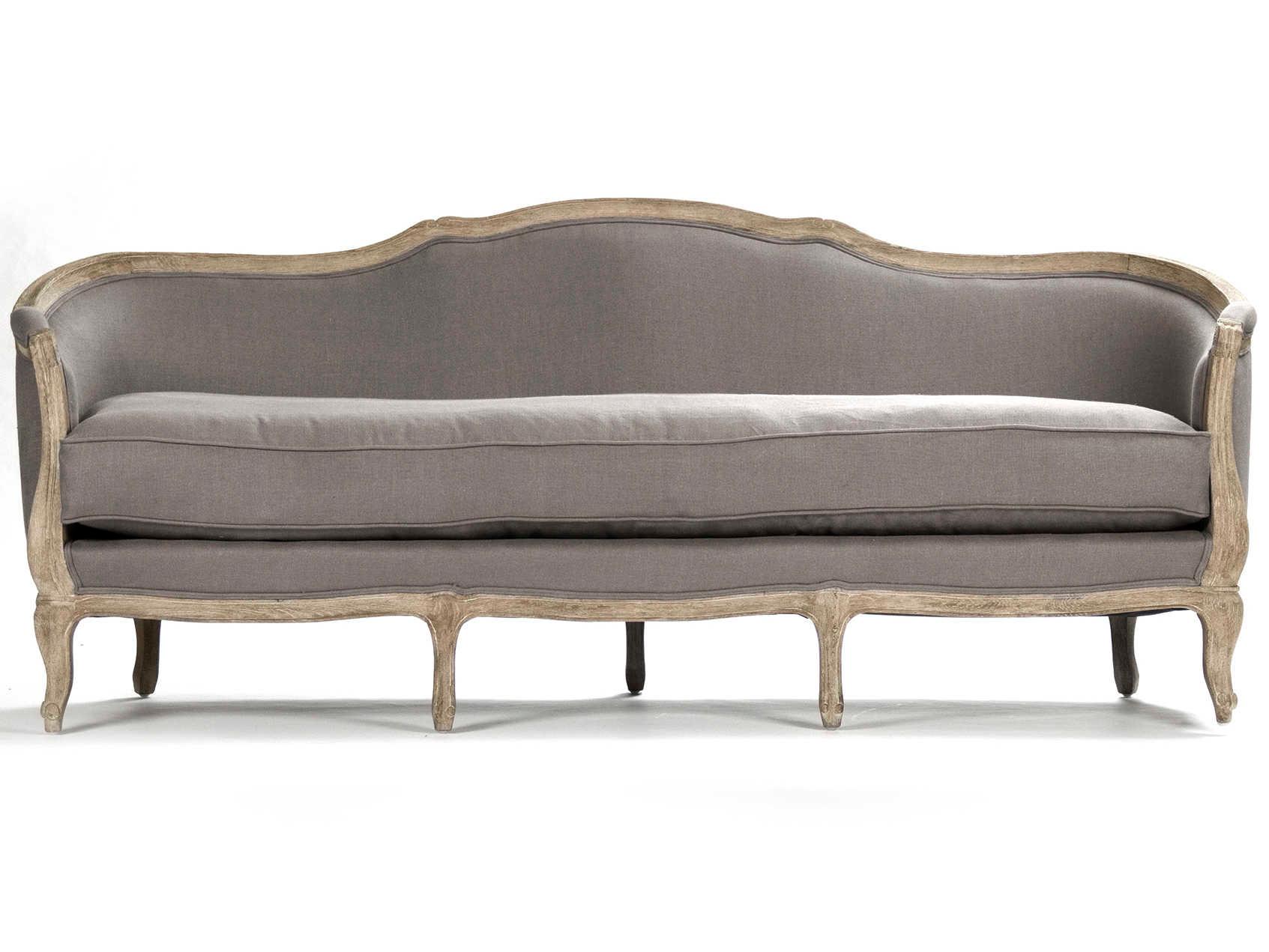 Zentique Maison Grey Linen Upholstered Sofa