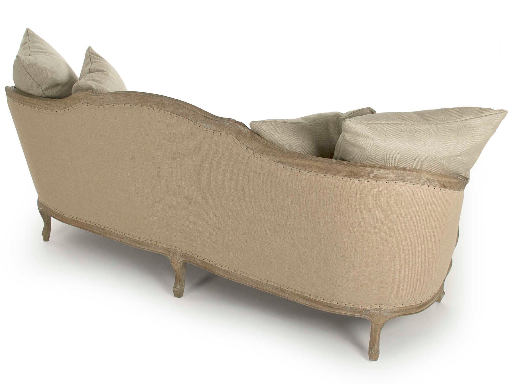 Zentique Maison Hemp Linen Jute Beige Upholstered Sofa