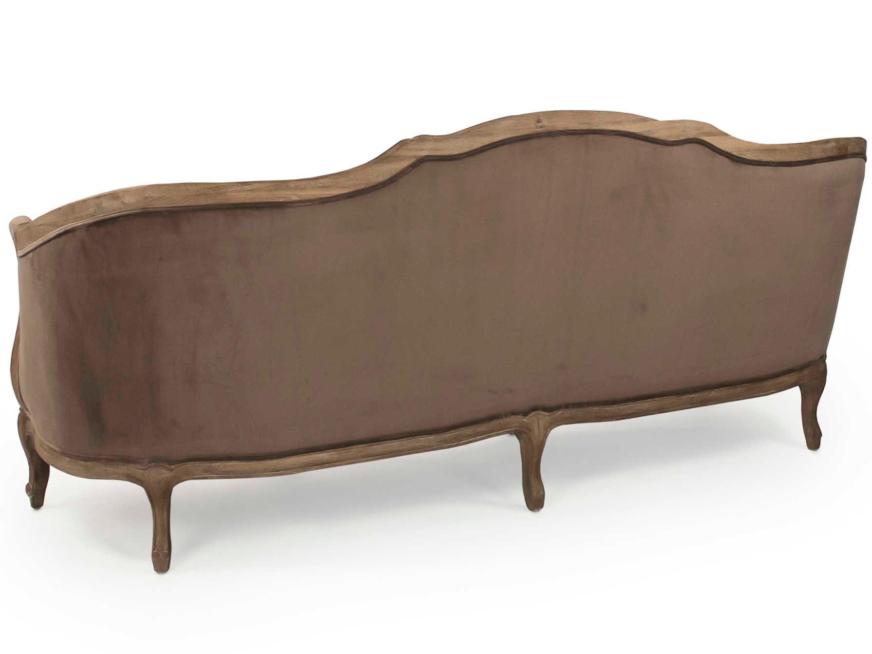 Zentique Maison Brown Velvet Upholstered Sofa