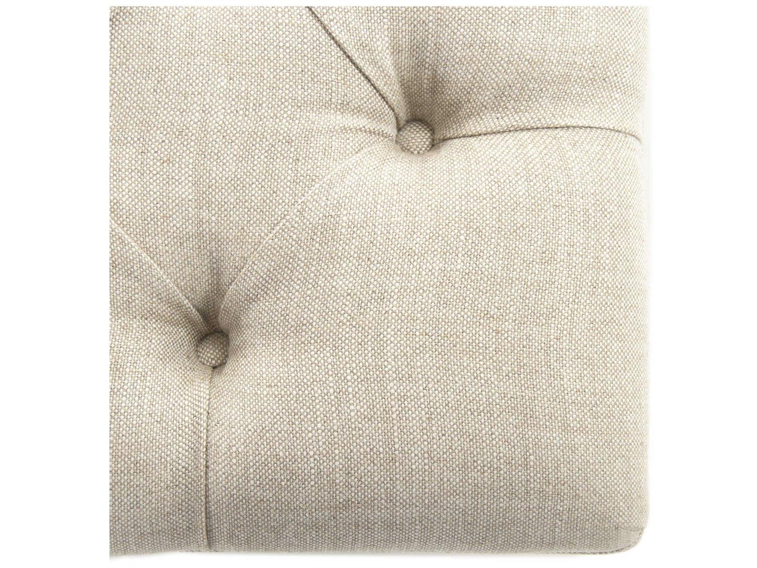 Zentique Cream Upholstered Tufted Ottoman