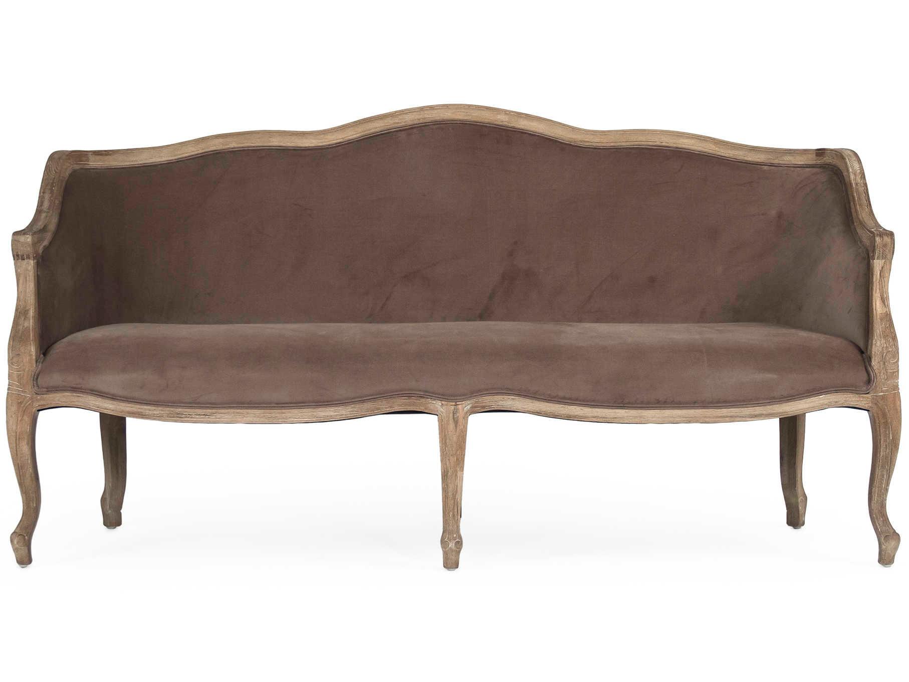 Zentique Benton Brown Velvet Upholstered Loveseat