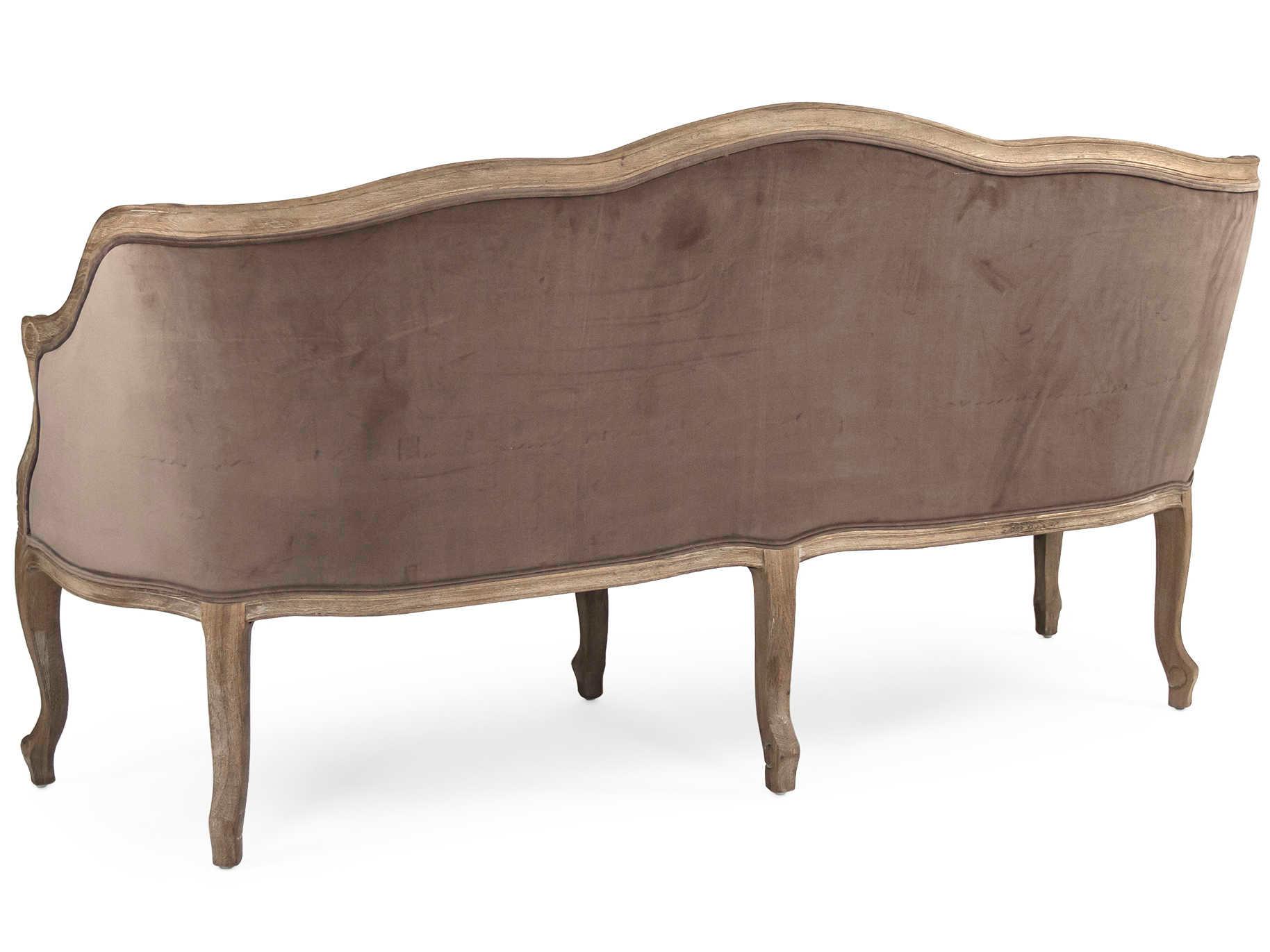 Zentique Benton Brown Velvet Upholstered Loveseat