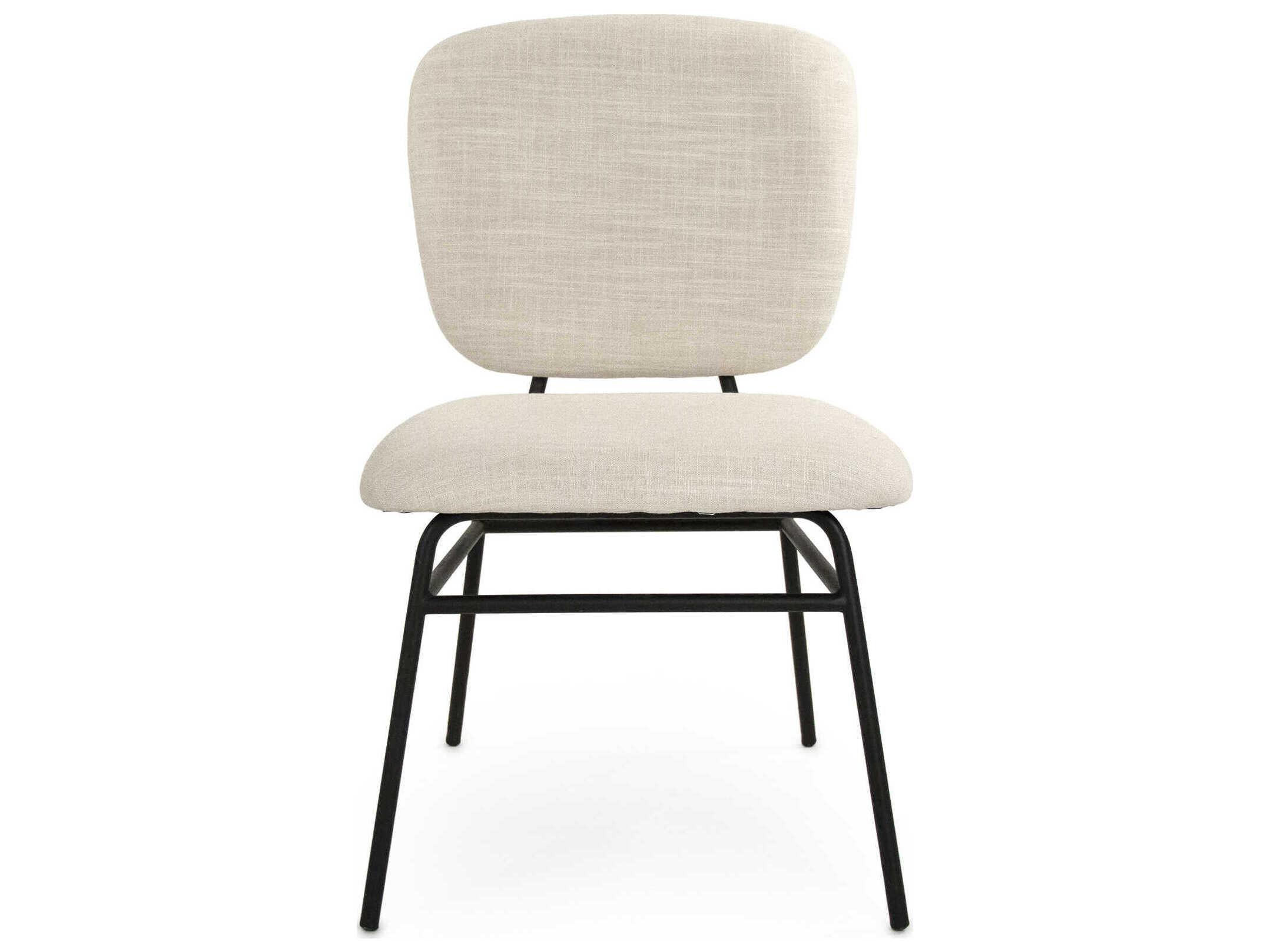 Zentique April White Upholstered Armless Dining Chair
