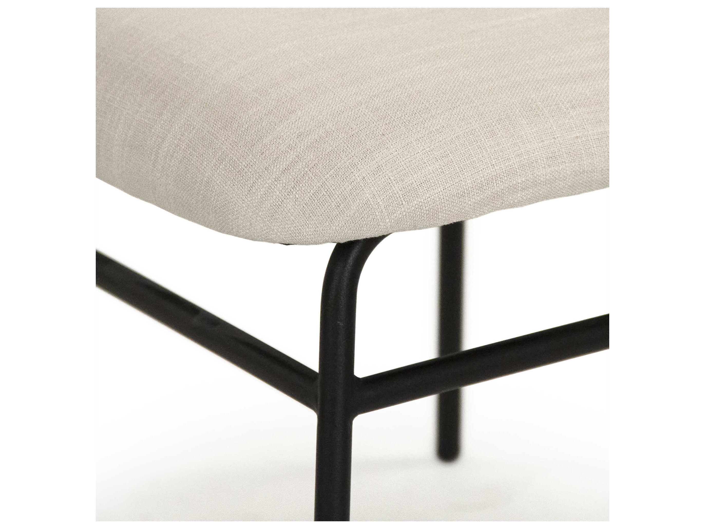 Zentique April White Upholstered Armless Dining Chair