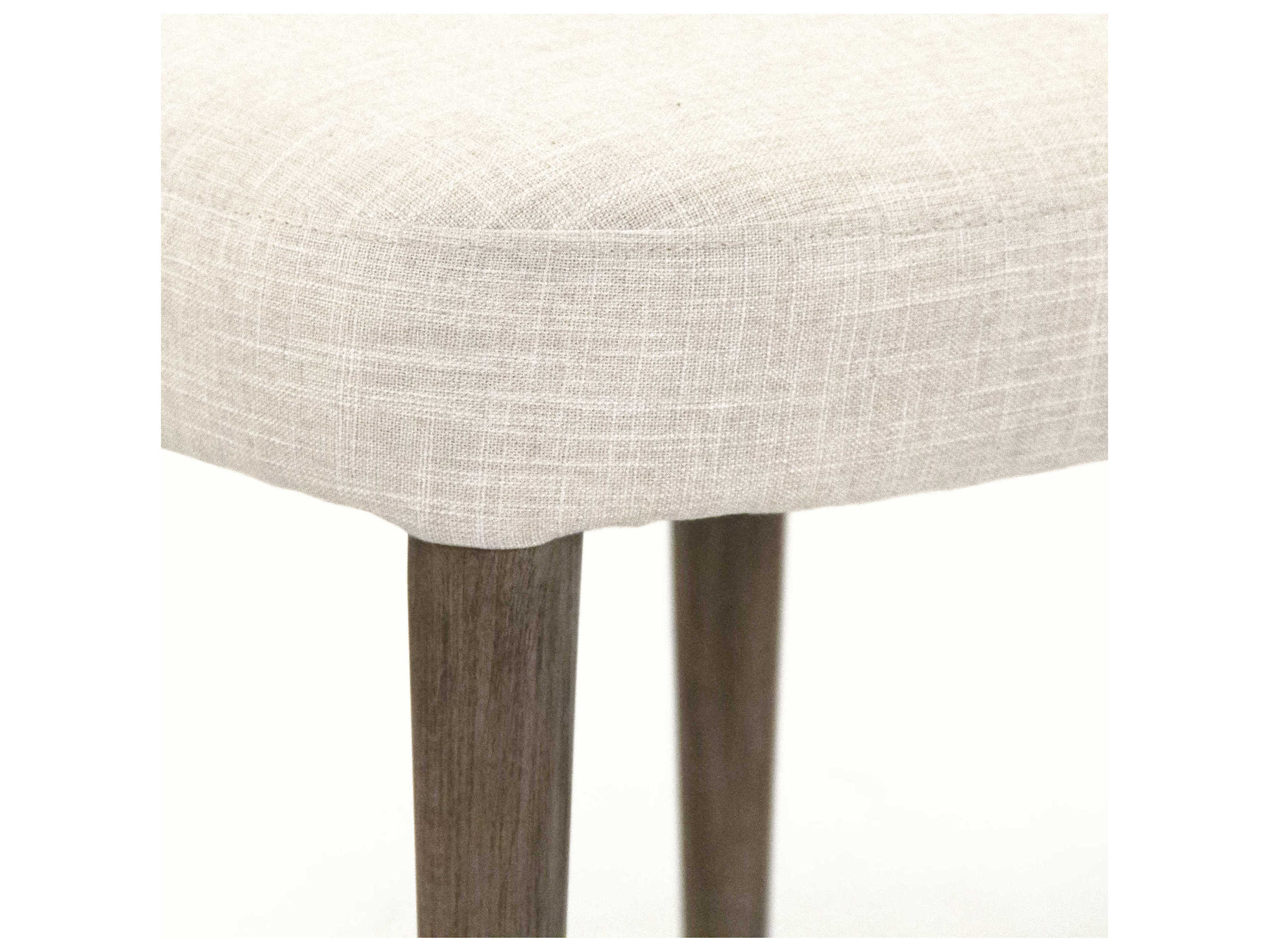 Zentique Eliza Beech Wood White Upholstered Armless Dining Chair