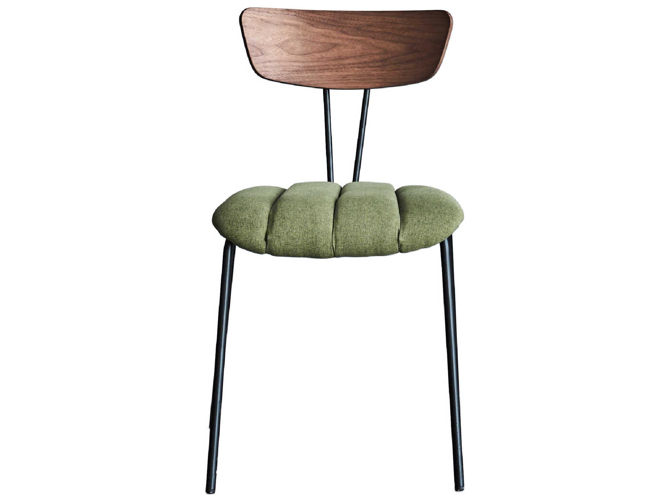 Zentique Lara Plywood Green Upholstered Armless Dining Chair