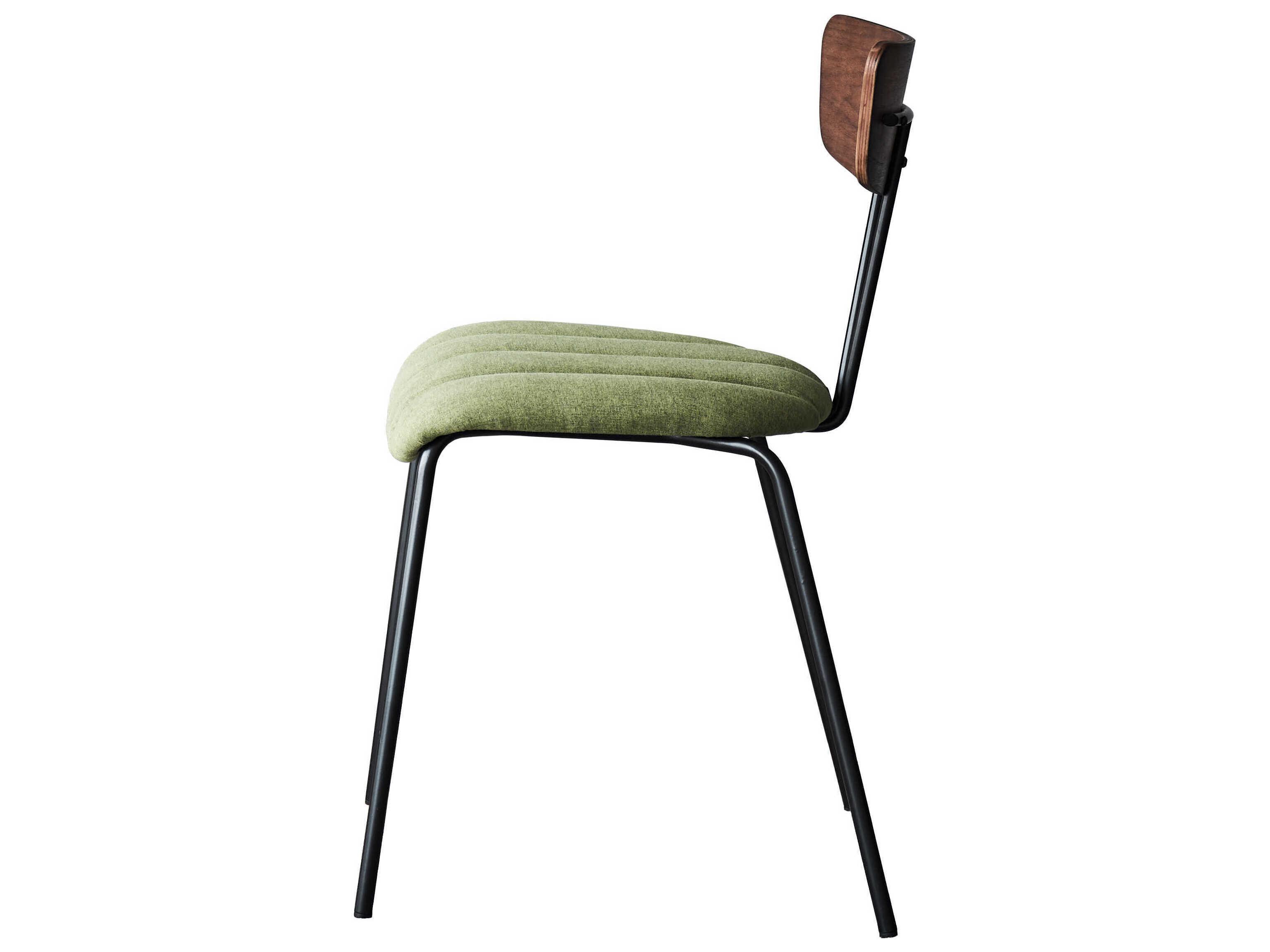 Zentique Lara Plywood Green Upholstered Armless Dining Chair