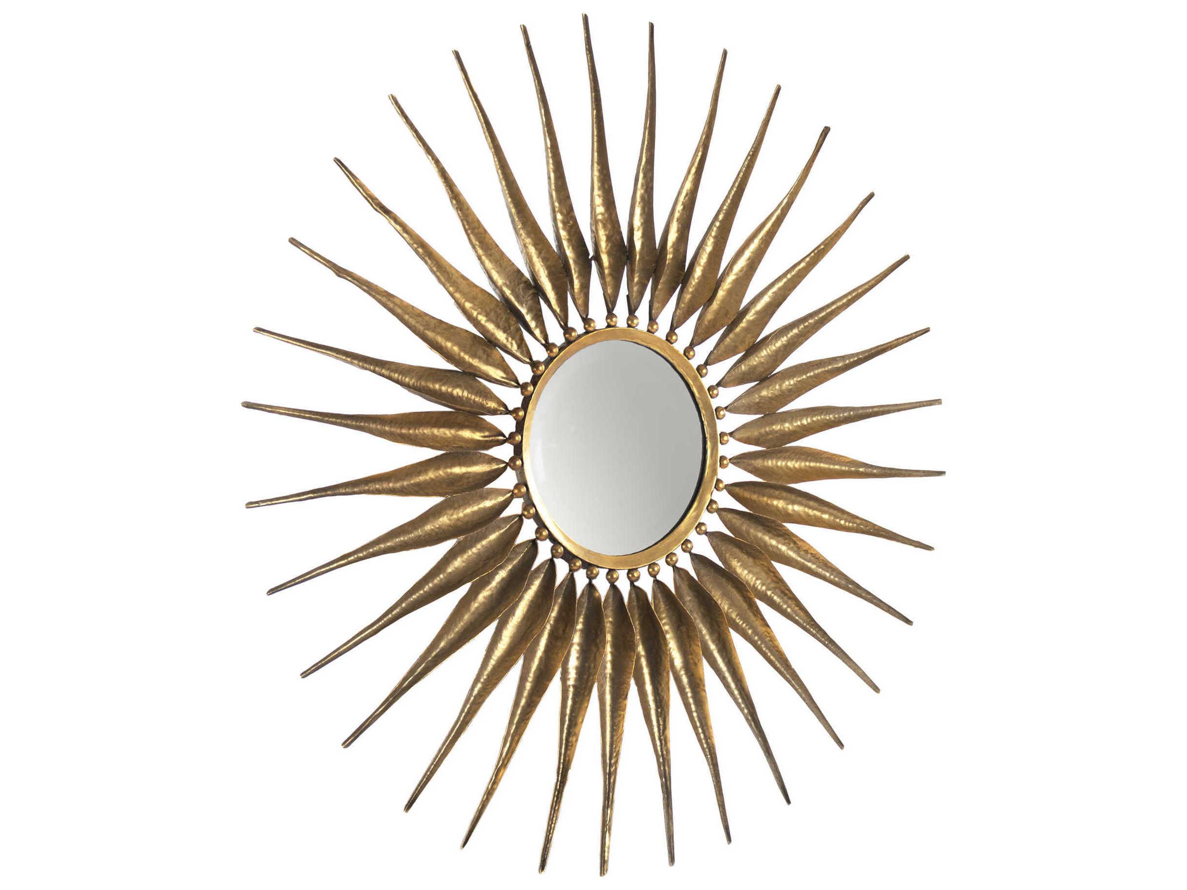 Zentique Cadence Antique Gold Sunburst Wall Mirror