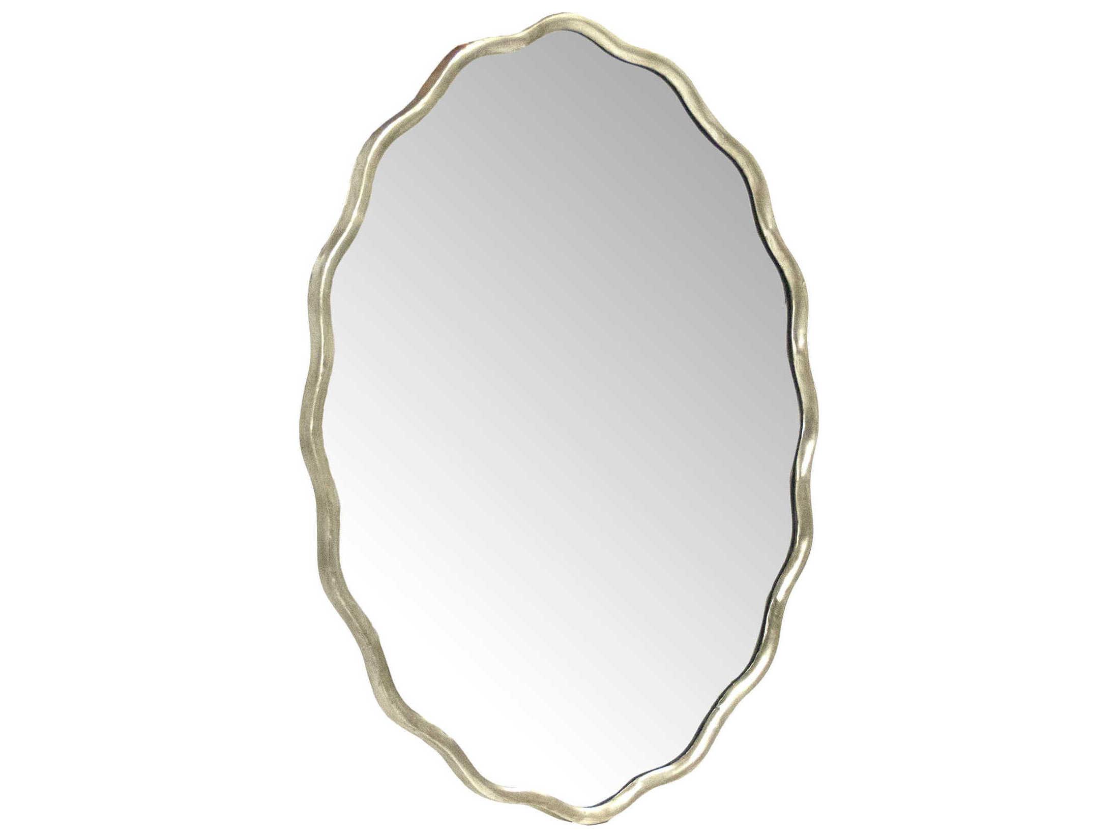 Zentique Caressa Distressed Silver Oval Wall Mirror