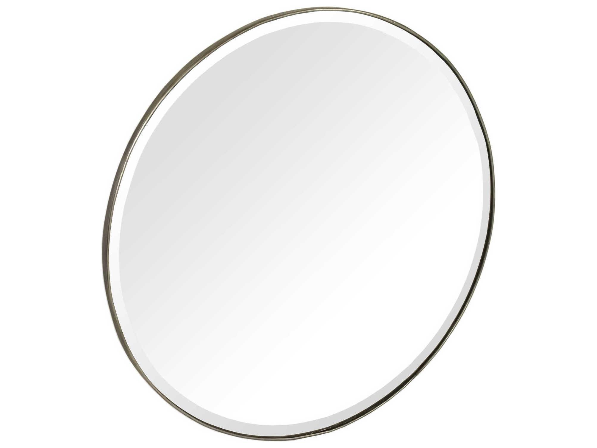 Zentique Lacia Distressed Light Gold Round Wall Mirror