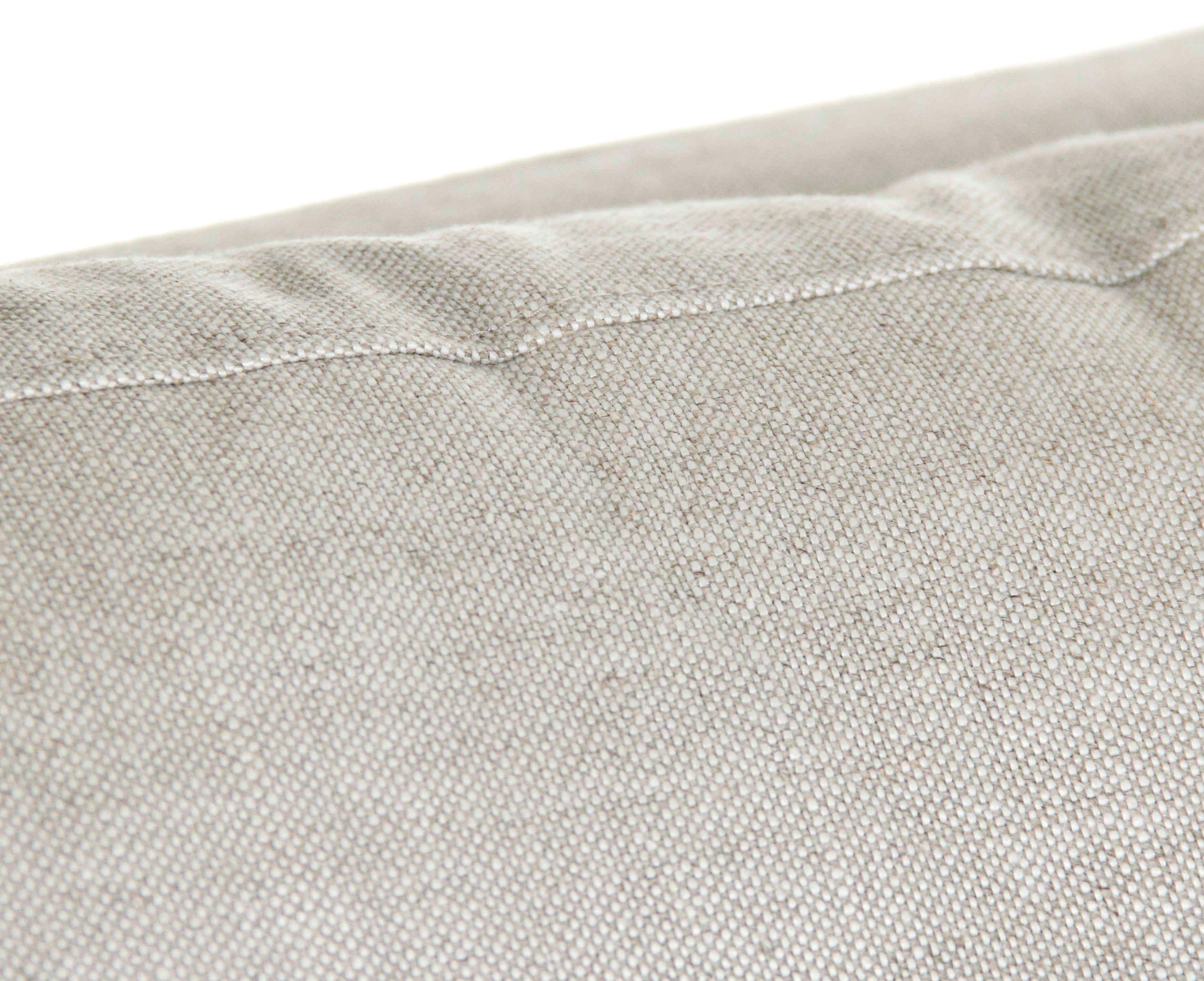 Zentique Bert Limed Grey Oak Cream Natural Linen Upholstered Sofa