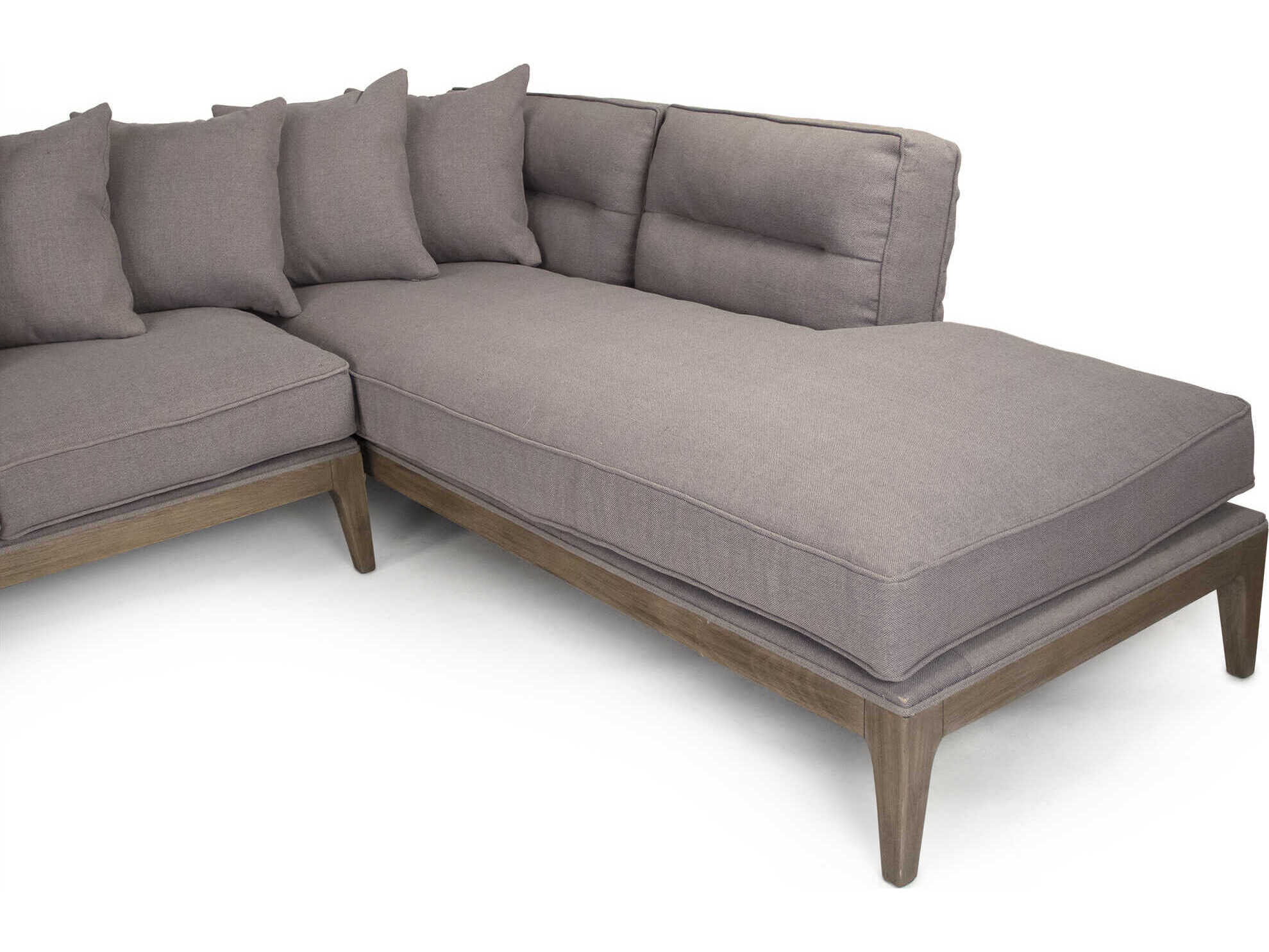 Zentique Louis Gray Upholstered Sectional Sofa