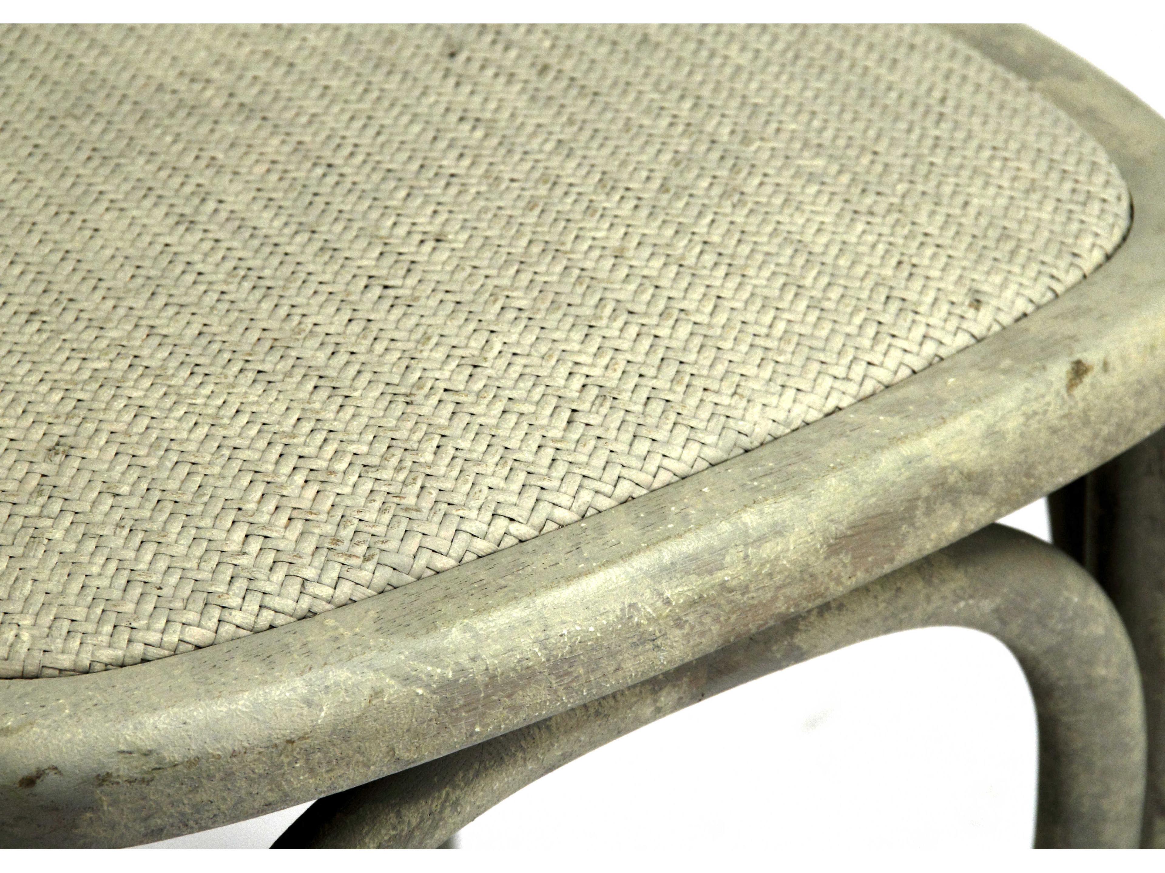 Zentique Parisienne Oak Wood Beige Side Dining Chair