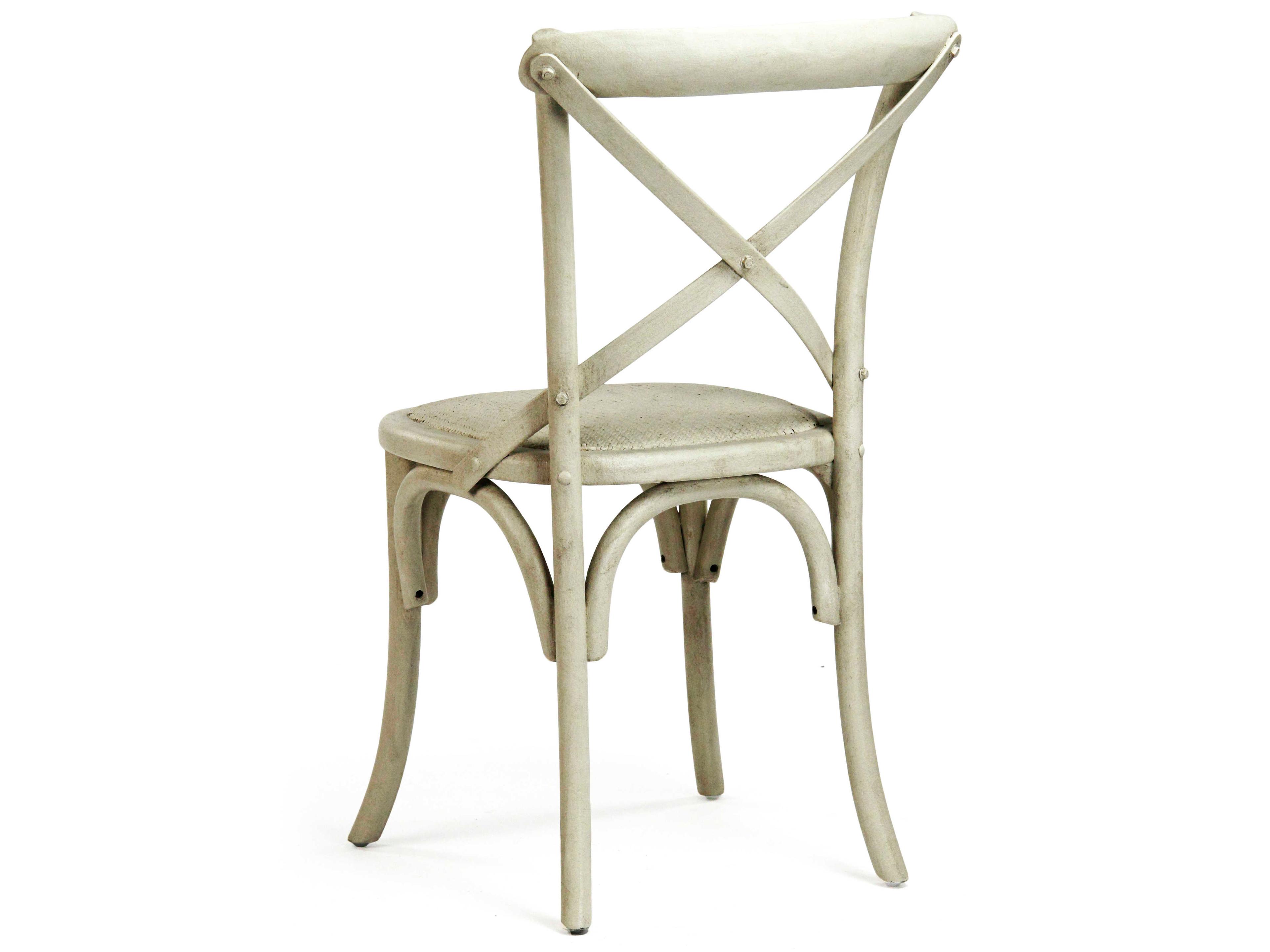 Zentique Parisienne Birch Wood White Side Dining Chair