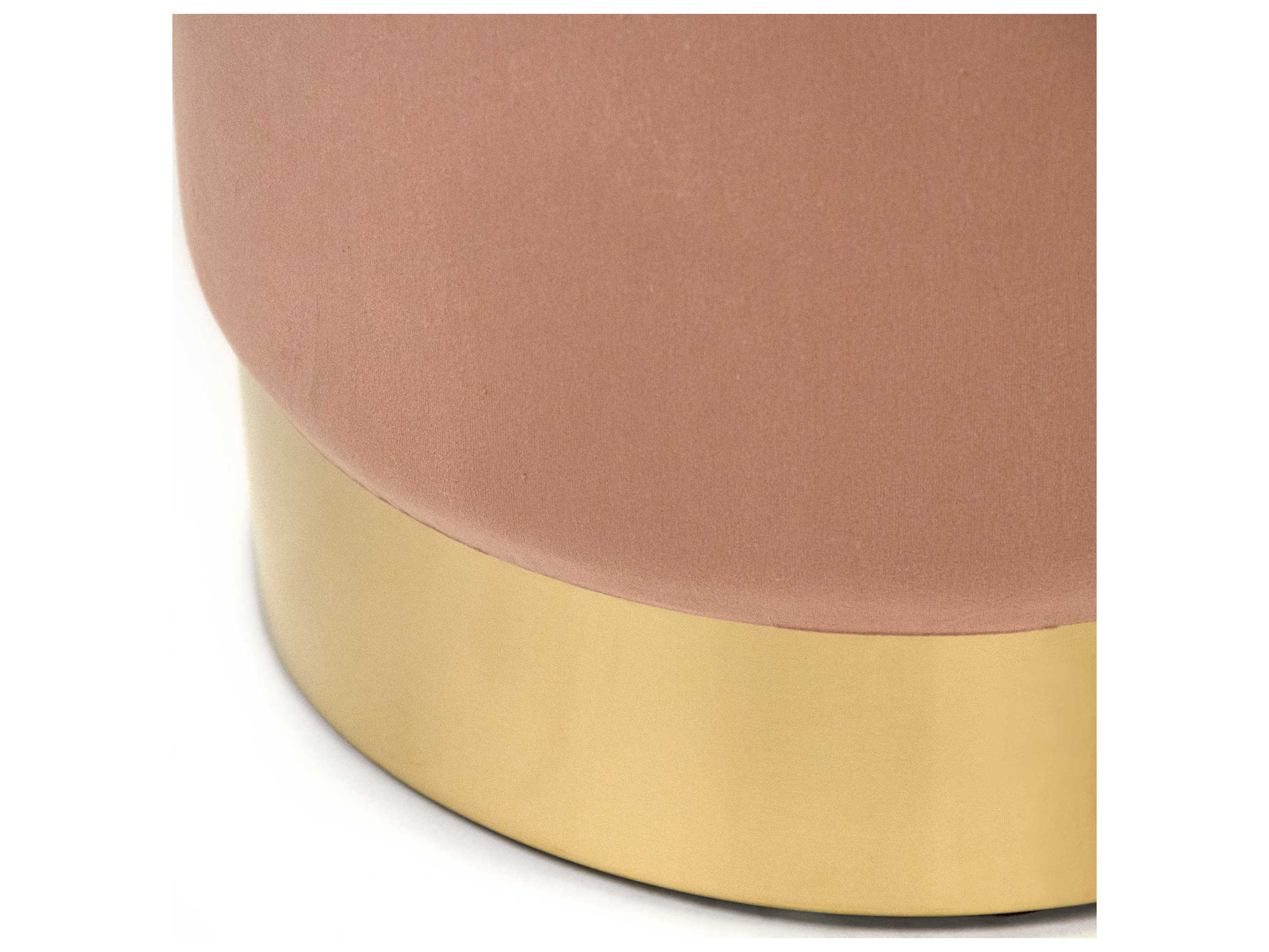 Zentique Rose Velvet Pink Upholstered Accent Stool