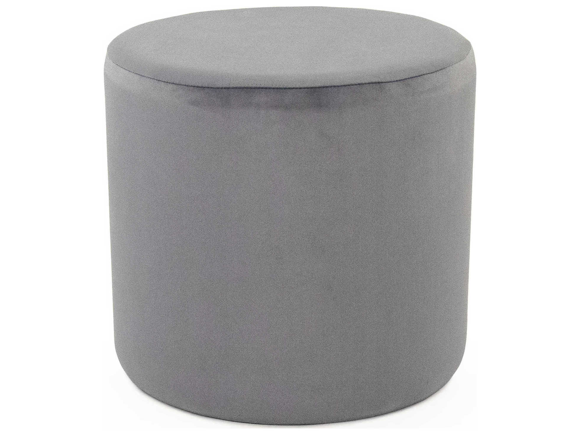 Zentique Pale Blue Velvet Upholstered Accent Stool