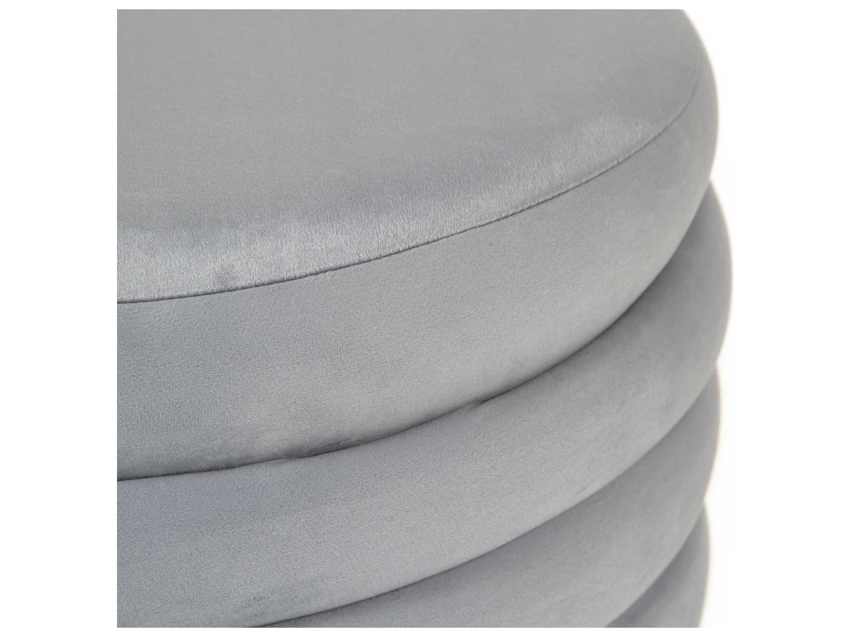 Zentique Pale Blue Velvet Upholstered Ottoman