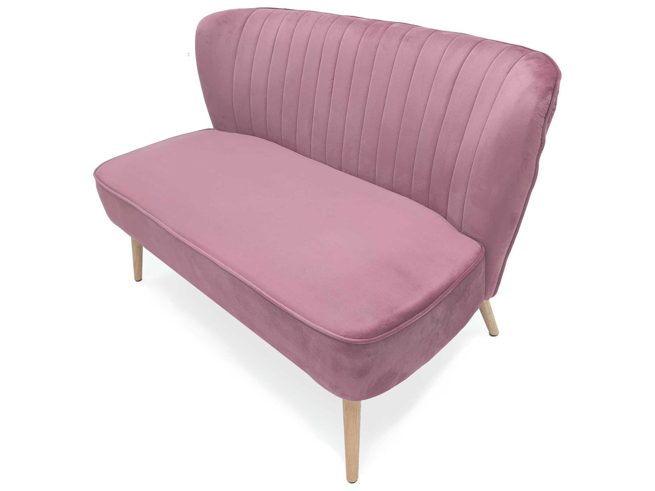 Zentique Mauve Rose Velvet Purple Upholstered Accent Bench