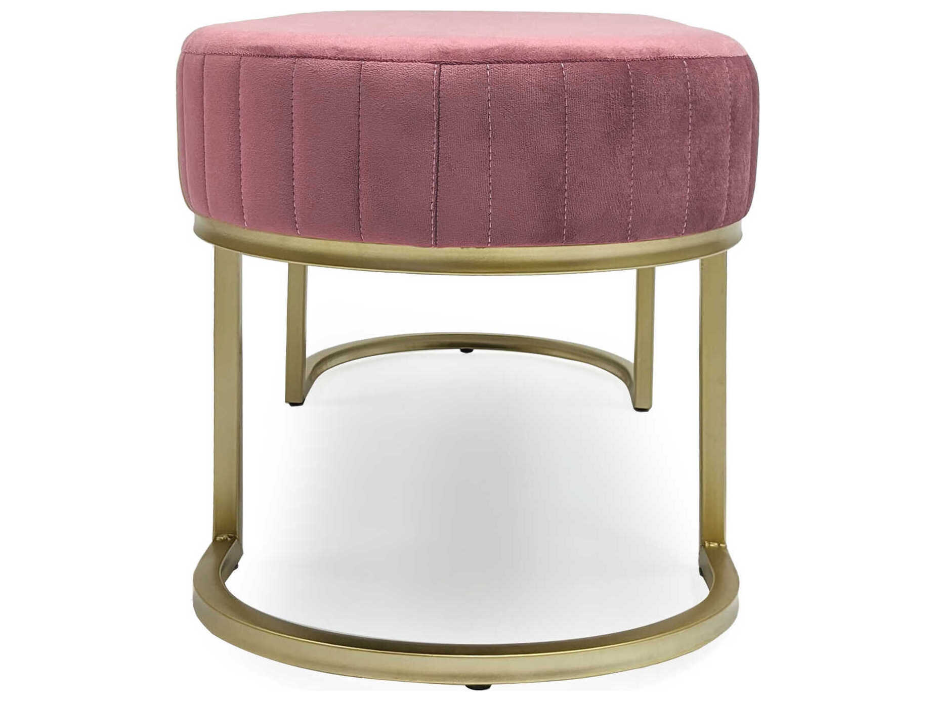 Zentique Mauve Rose Velvet Pink Upholstered Accent Bench