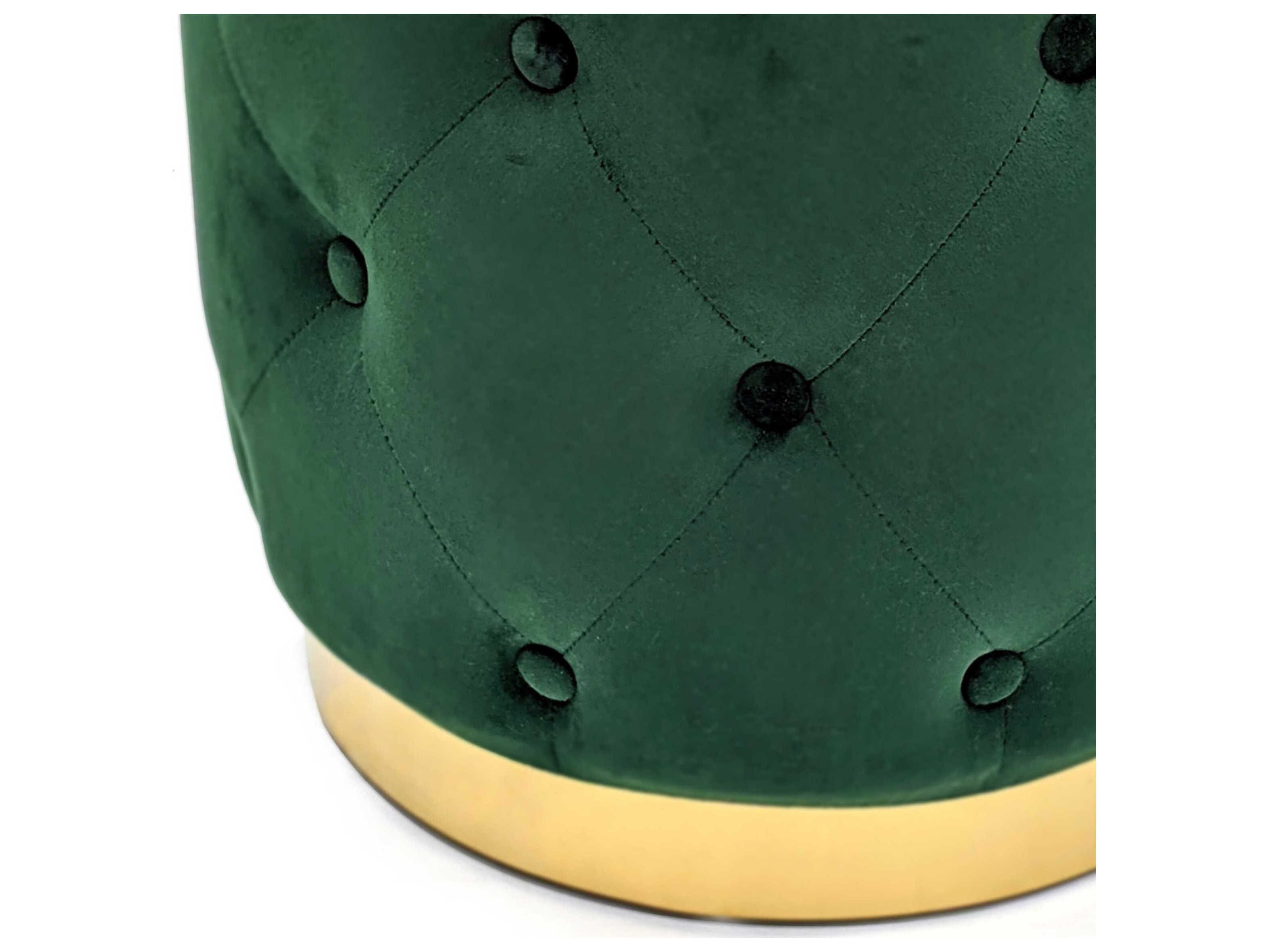 Zentique Green Velvet Upholstered Accent Stool
