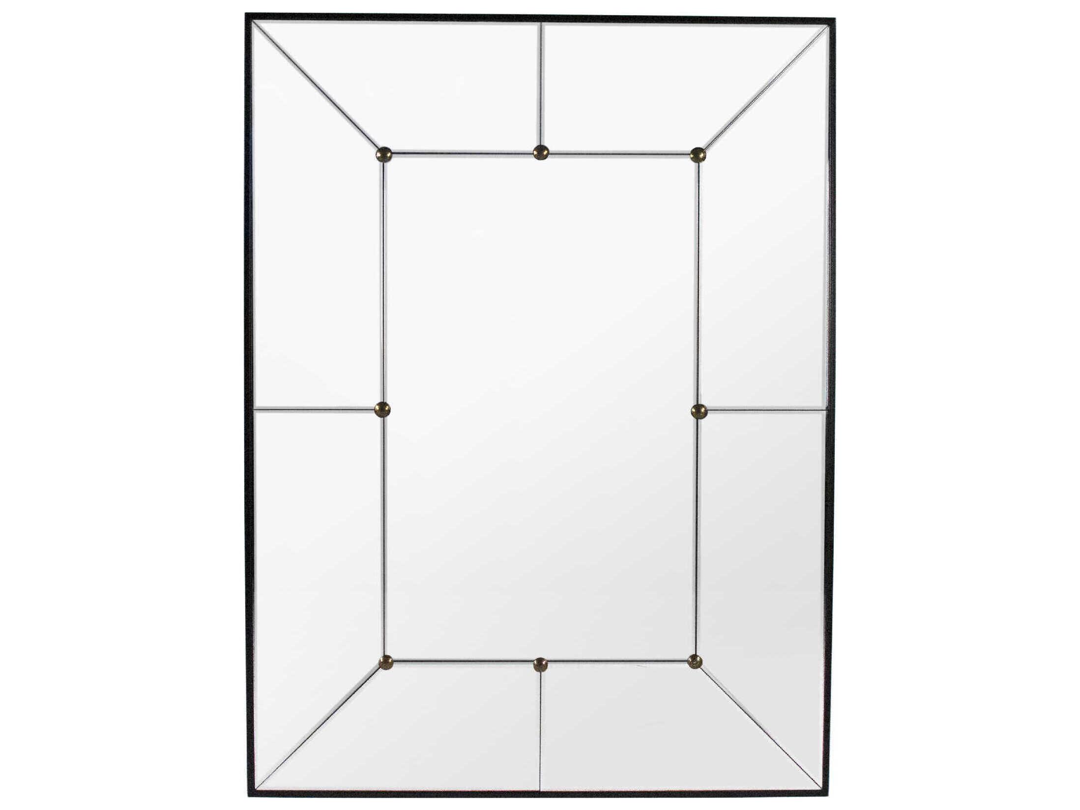 Zentique Iron Paneled Black Wall Mirror Rectangular