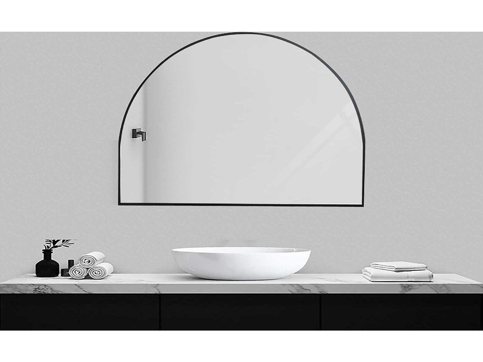 Zentique Iron Arched Black Wall Mirror