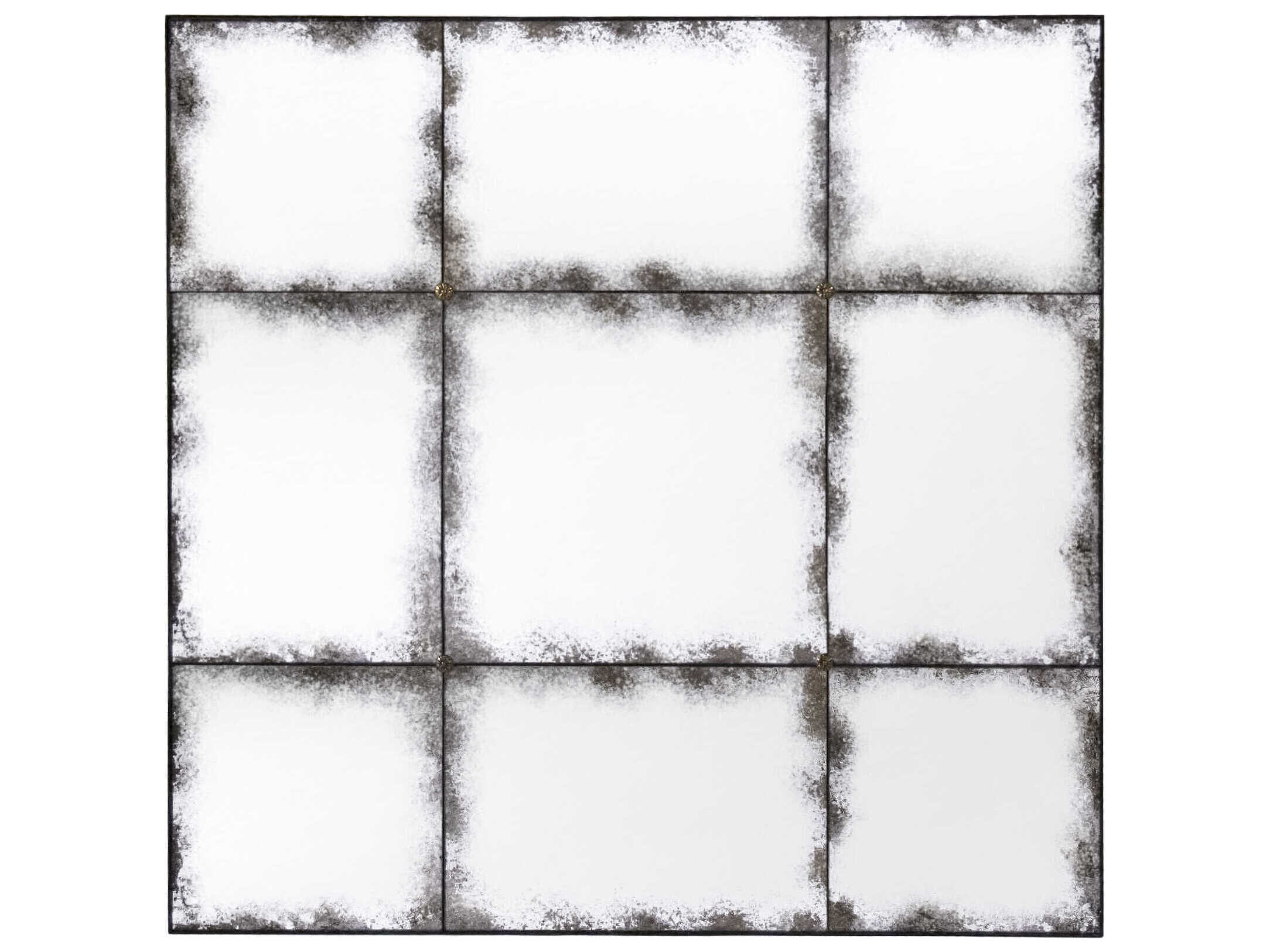 Zentique Antiqued Panel Black Wall Mirror Square