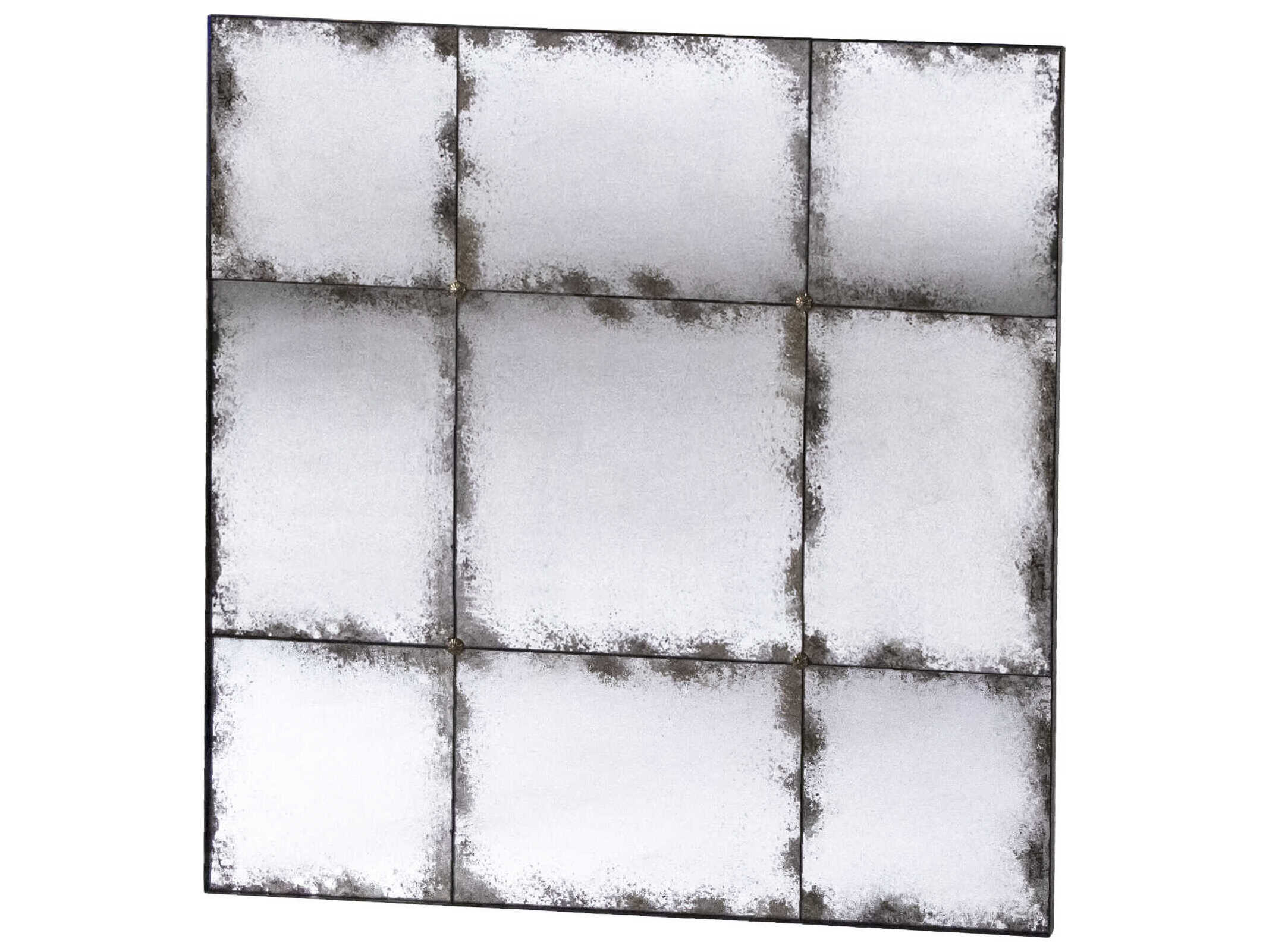 Zentique Antiqued Panel Black Wall Mirror Square