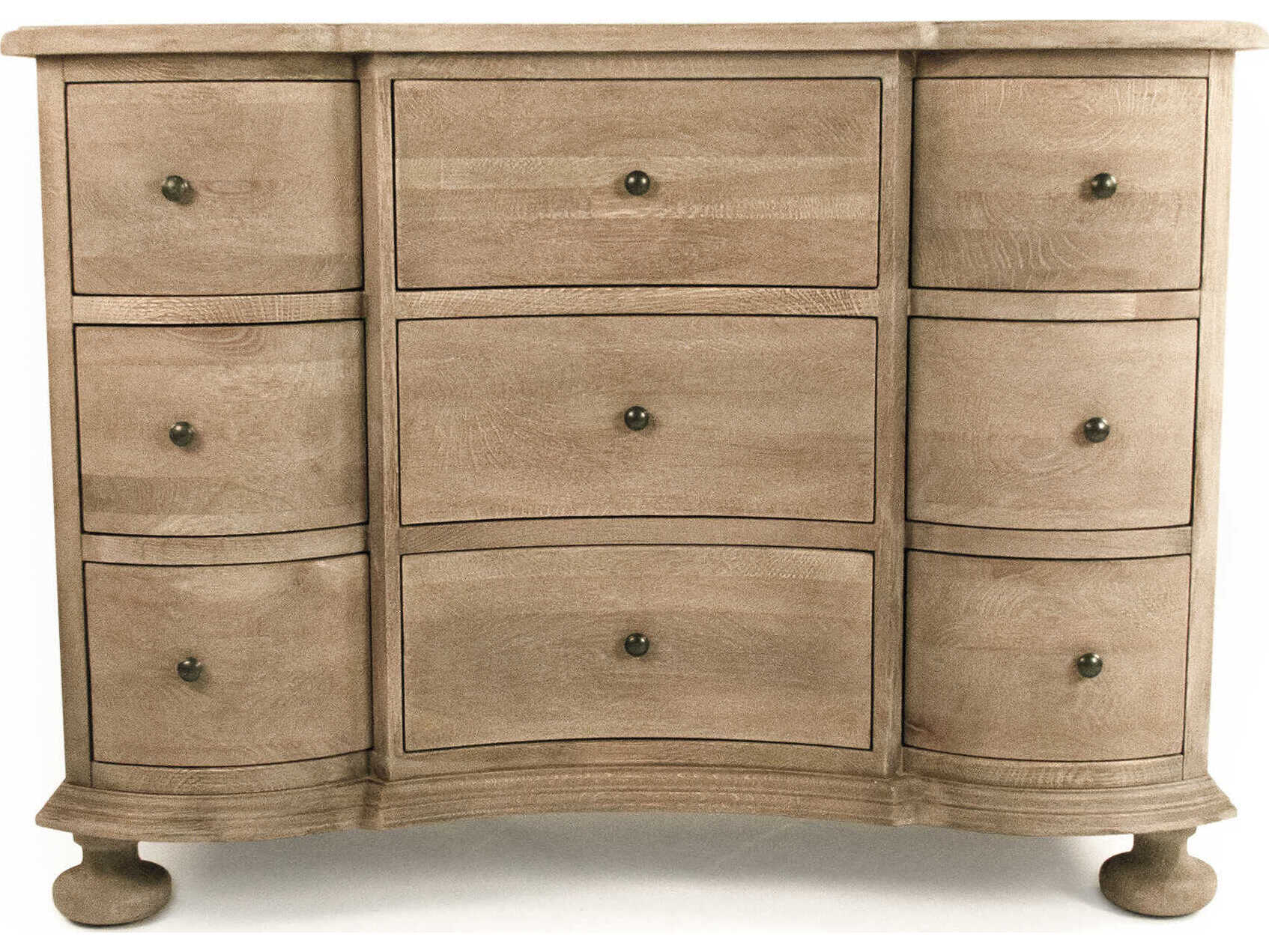 Zentique Frances Gray Oak Wood Dresser