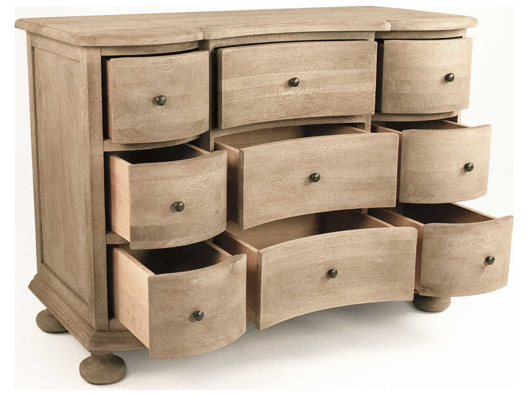 Zentique Frances Gray Oak Wood Dresser
