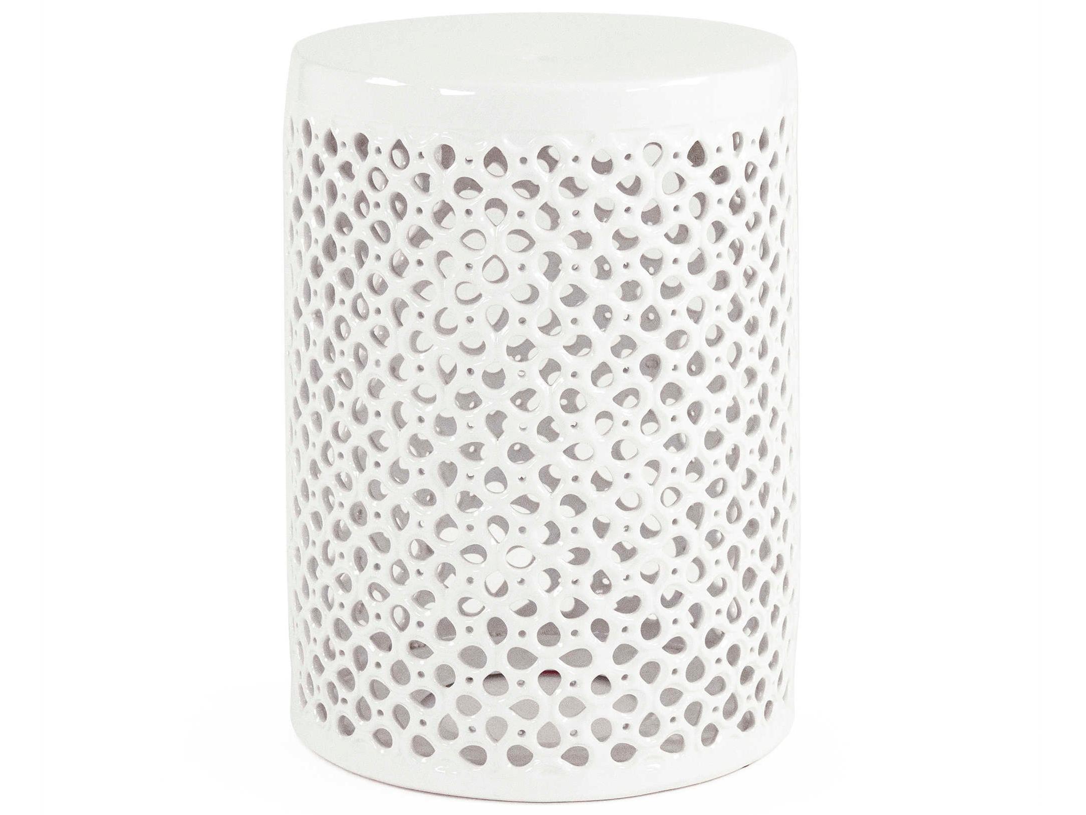 Zentique White Accent Stool
