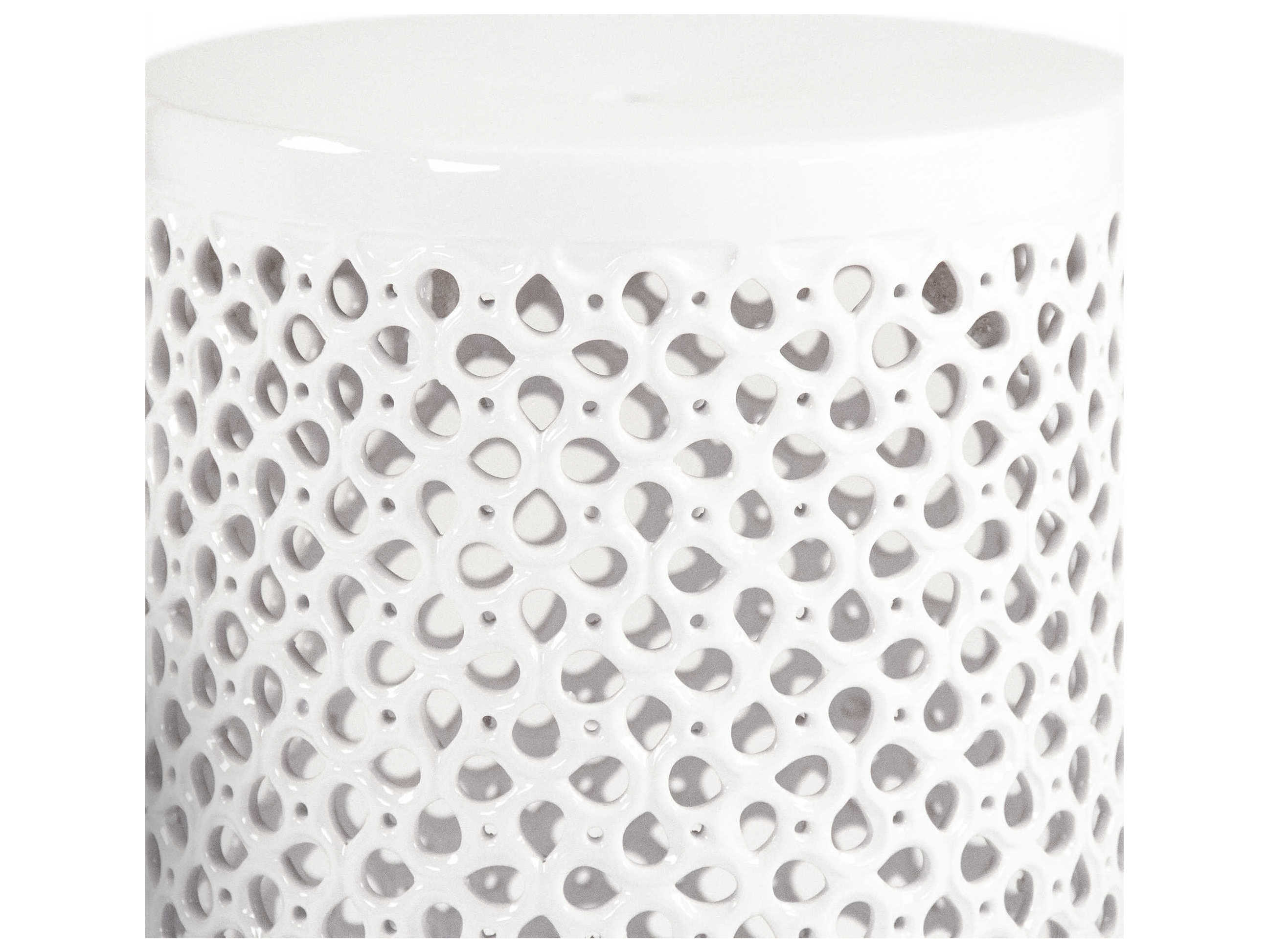 Zentique White Accent Stool