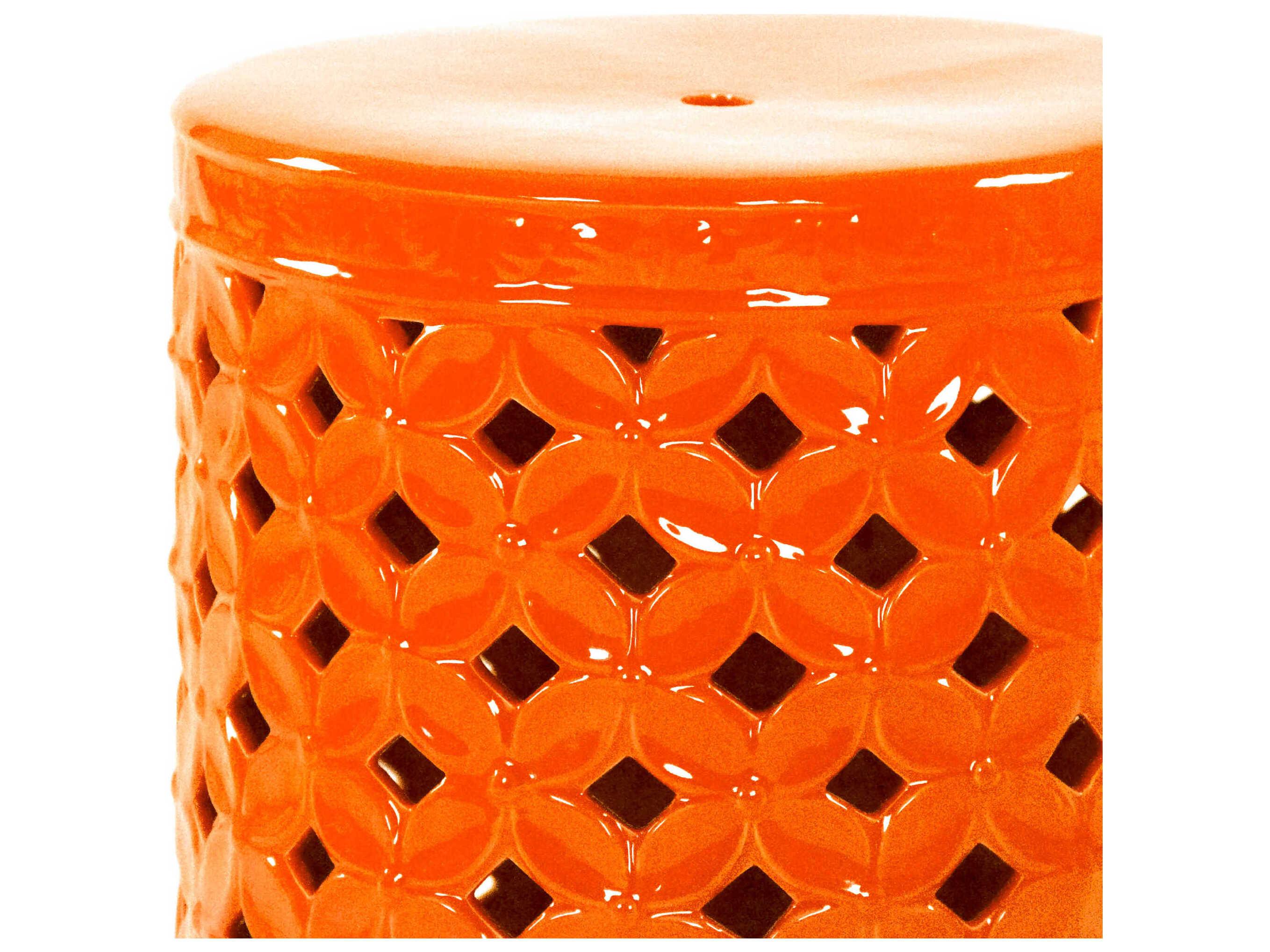 Zentique Garden Orange Accent Stool