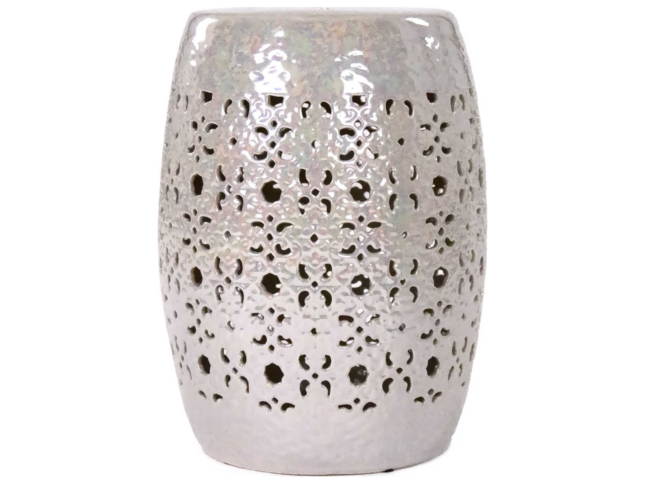 Zentique Garden Iridescent Grey Accent Stool