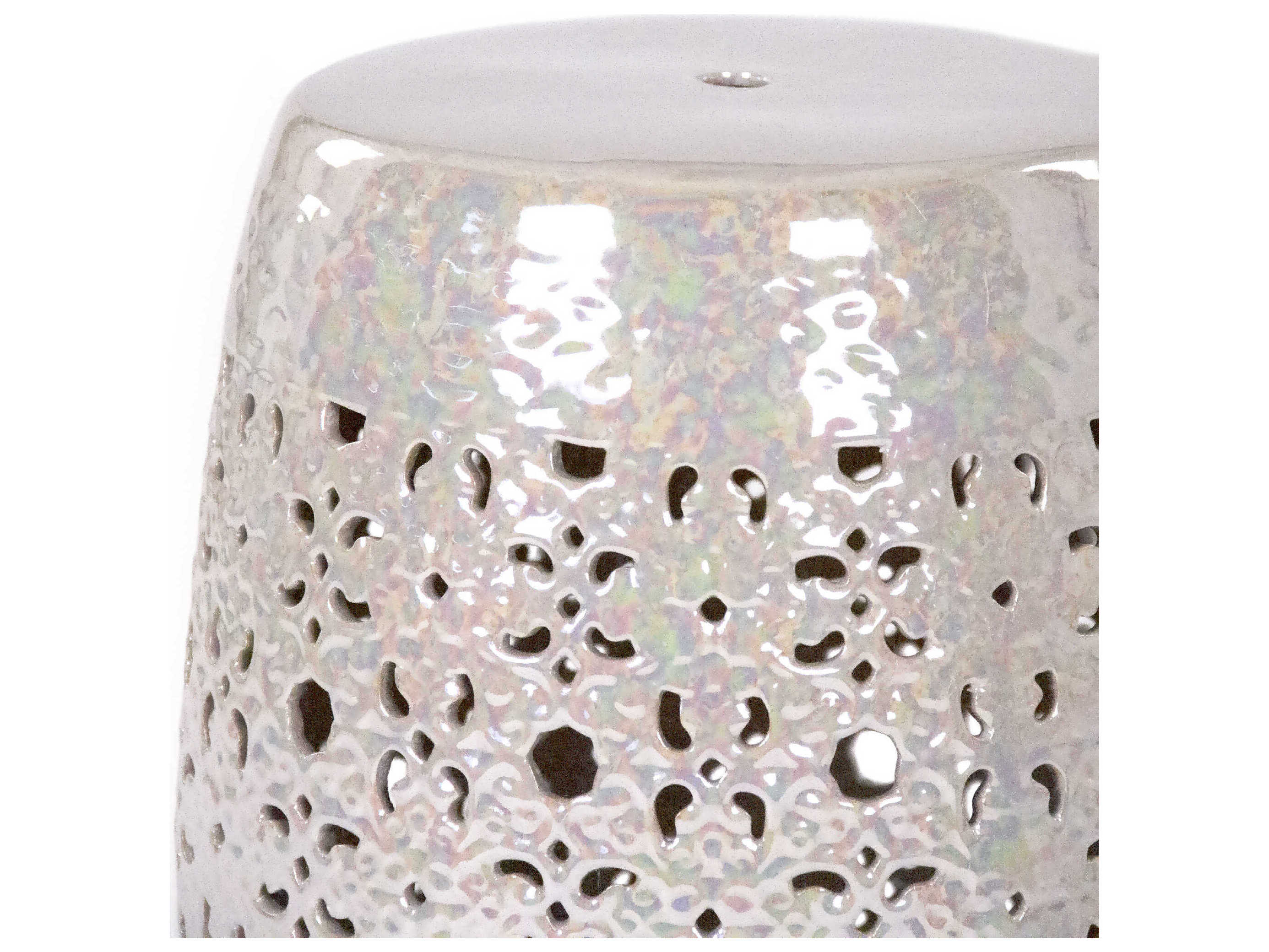 Zentique Garden Iridescent Grey Accent Stool